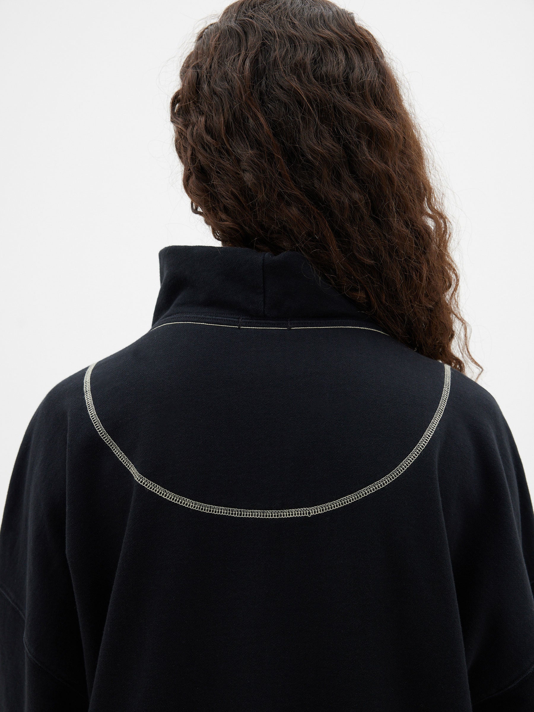 fleece zip through polo sweat