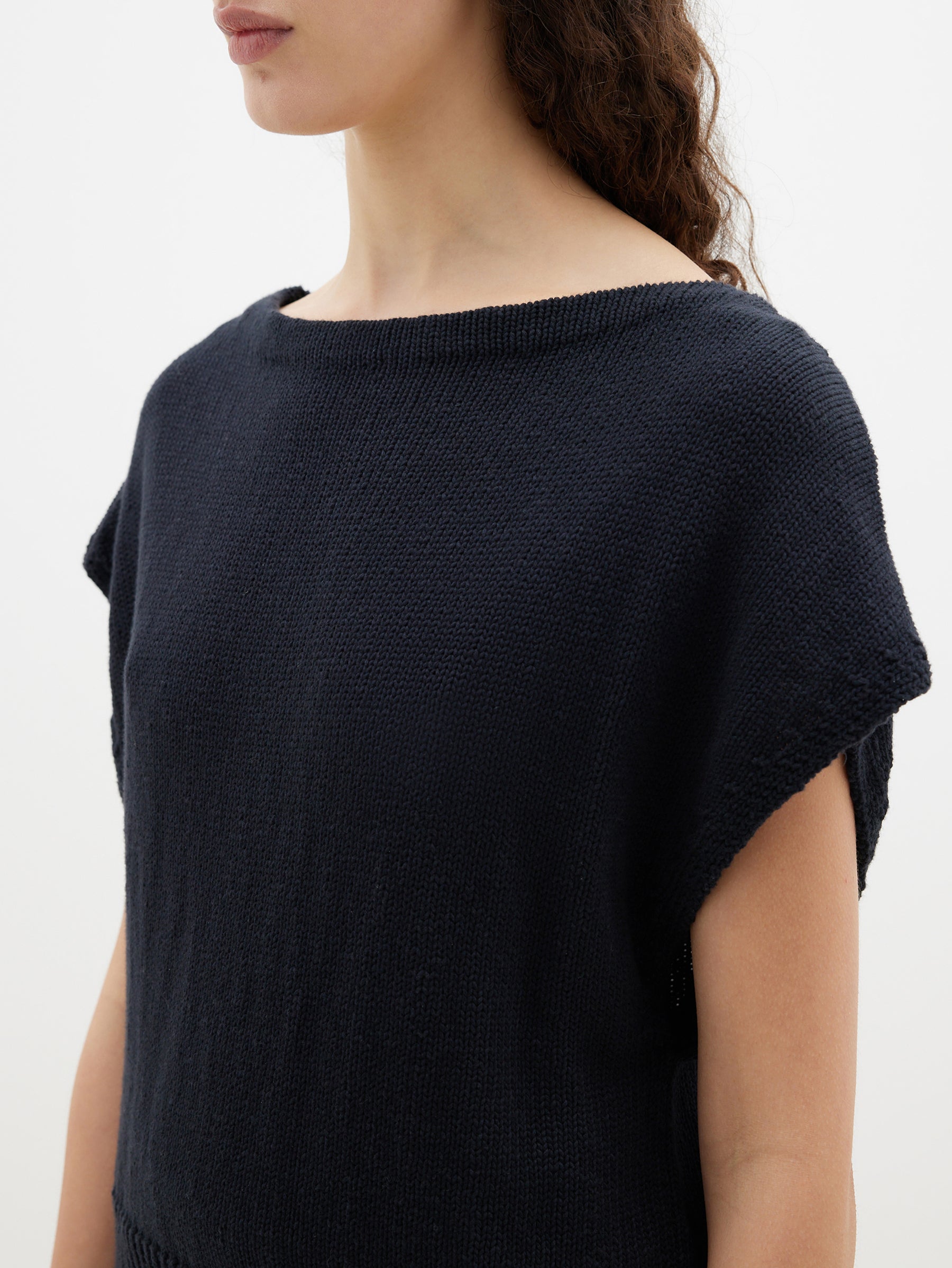 boatneck cap sleeve knit