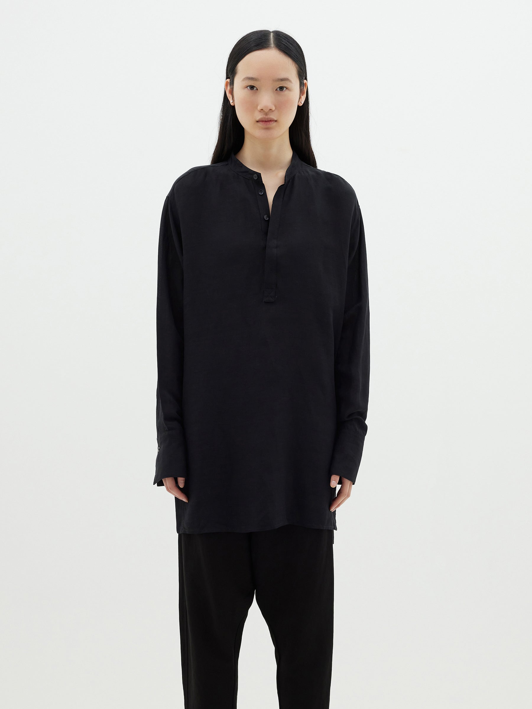 viscose linen popover shirt