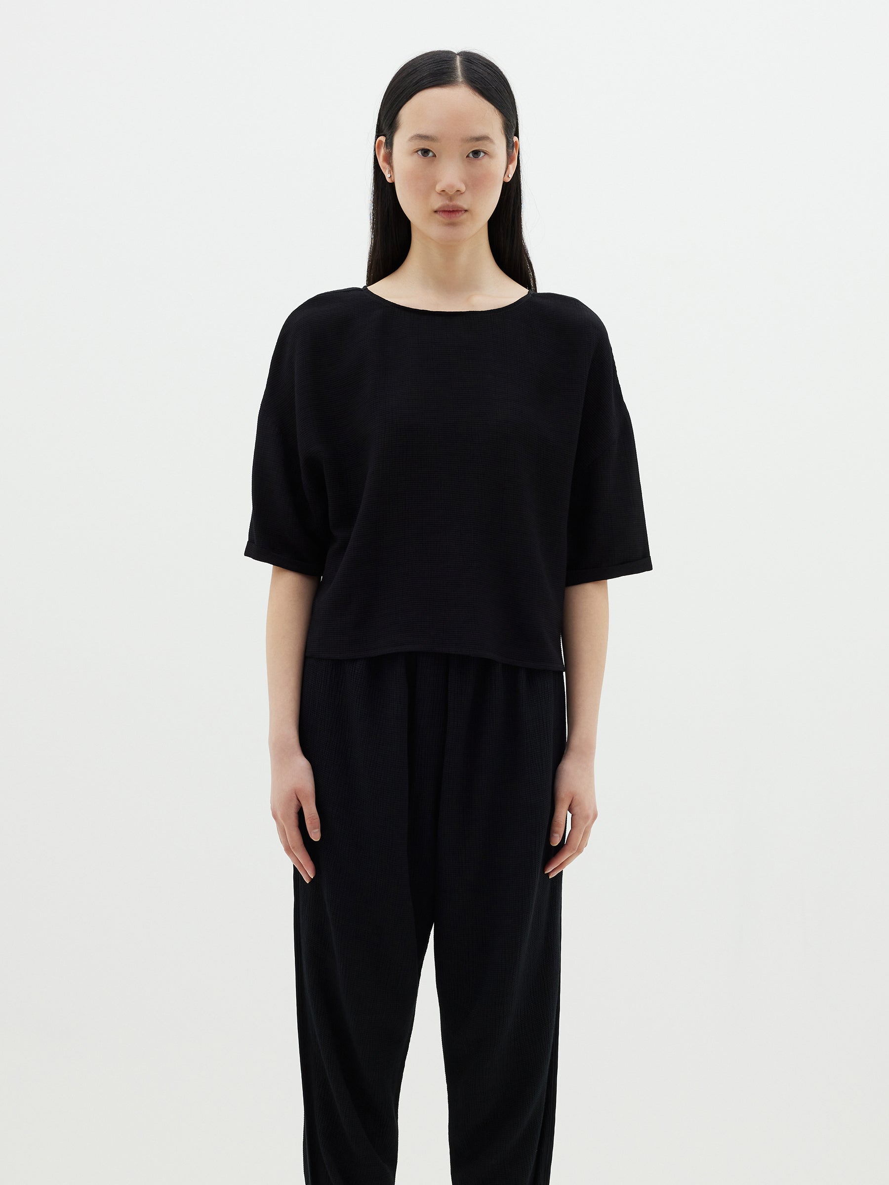 textured crepe t.shirt