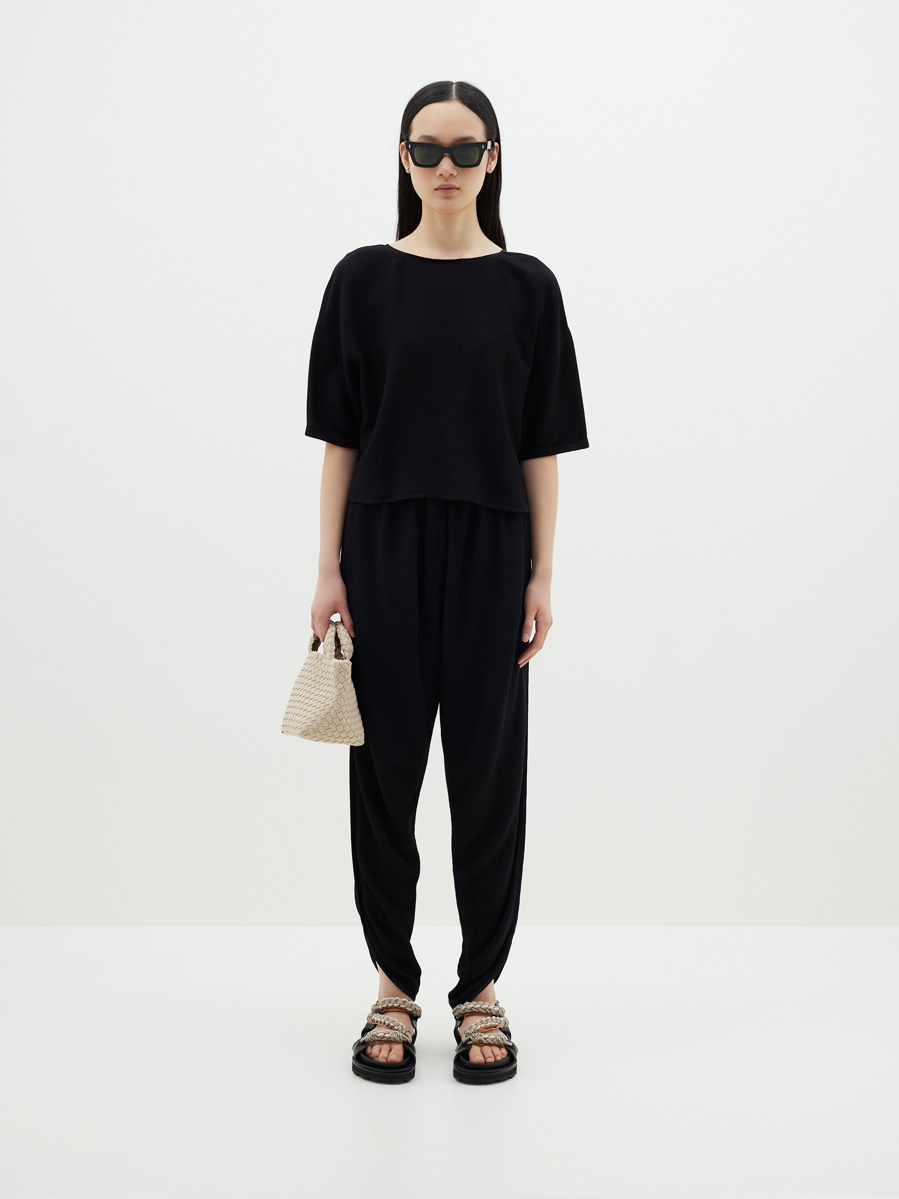textured crepe t.shirt