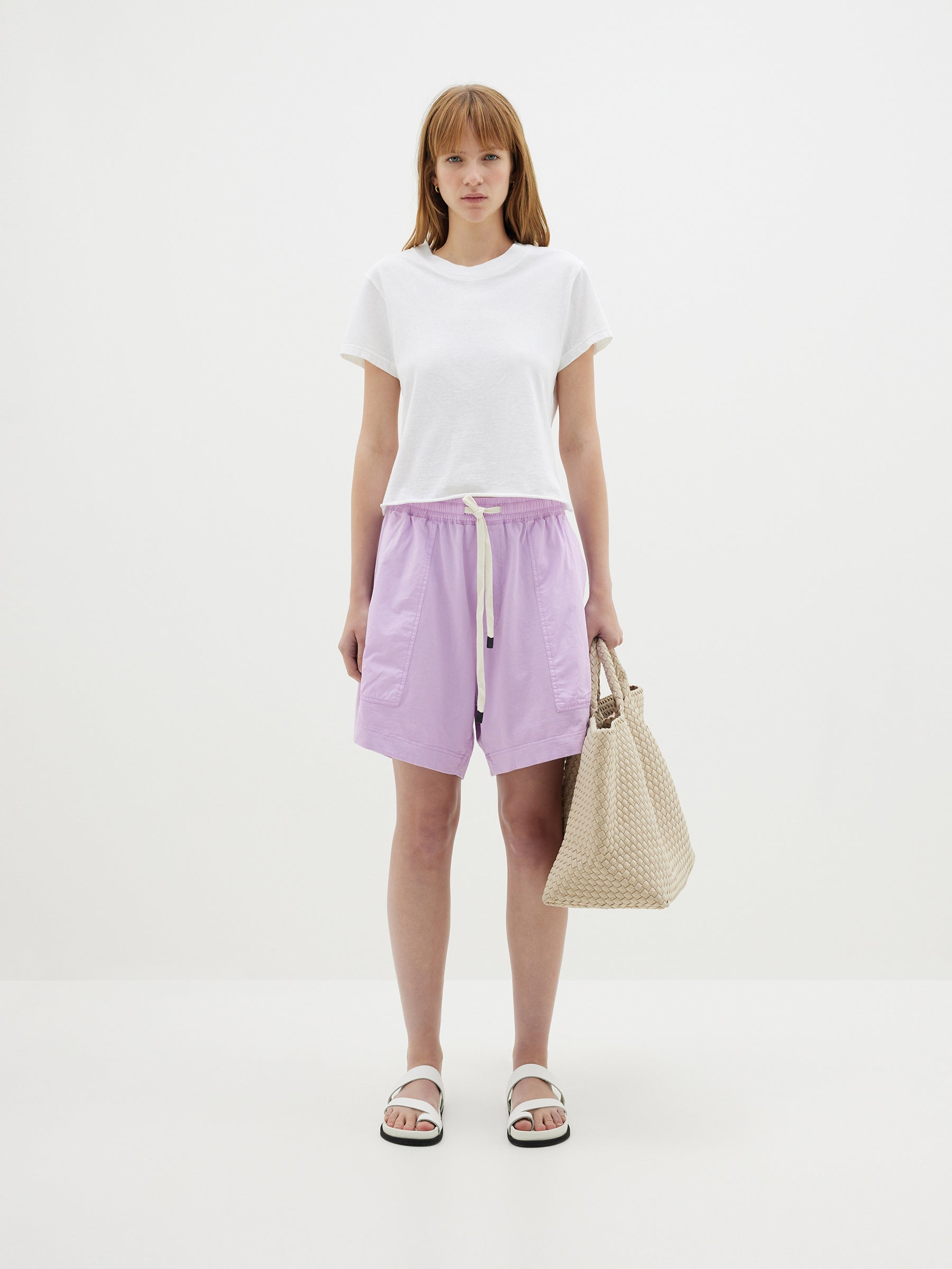 contrast pocket detail short