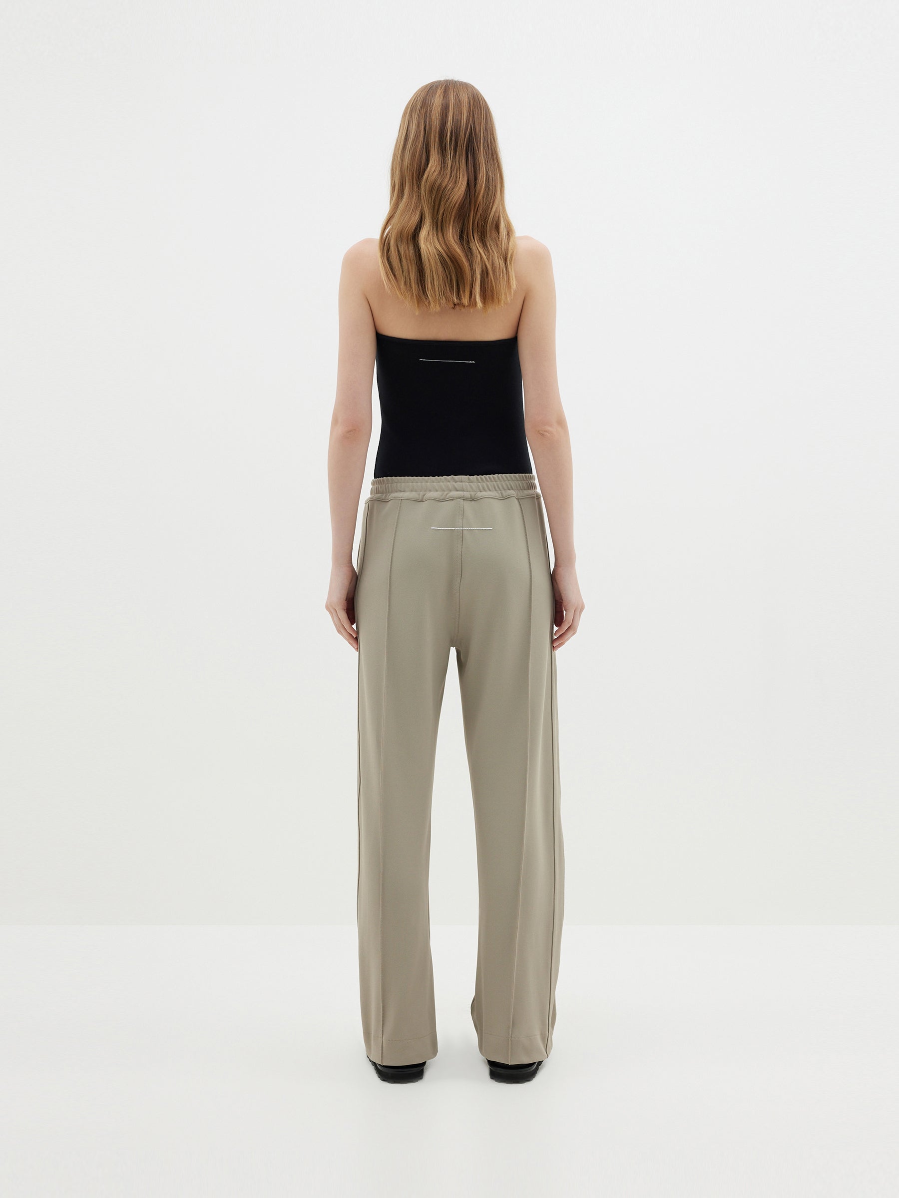 twill pinstitch detail pant