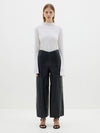leather wide leg pant