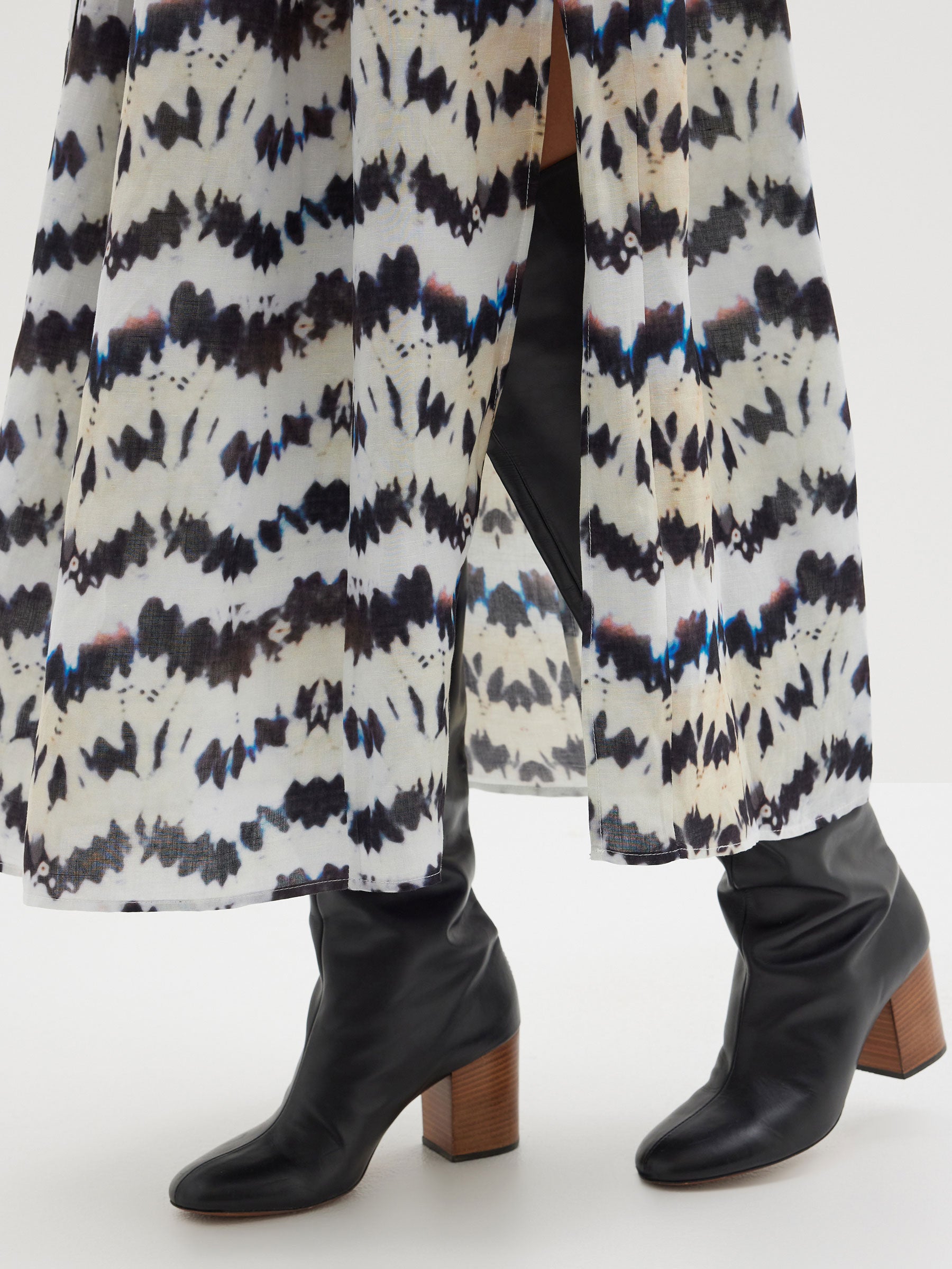 printed yoke detail dress