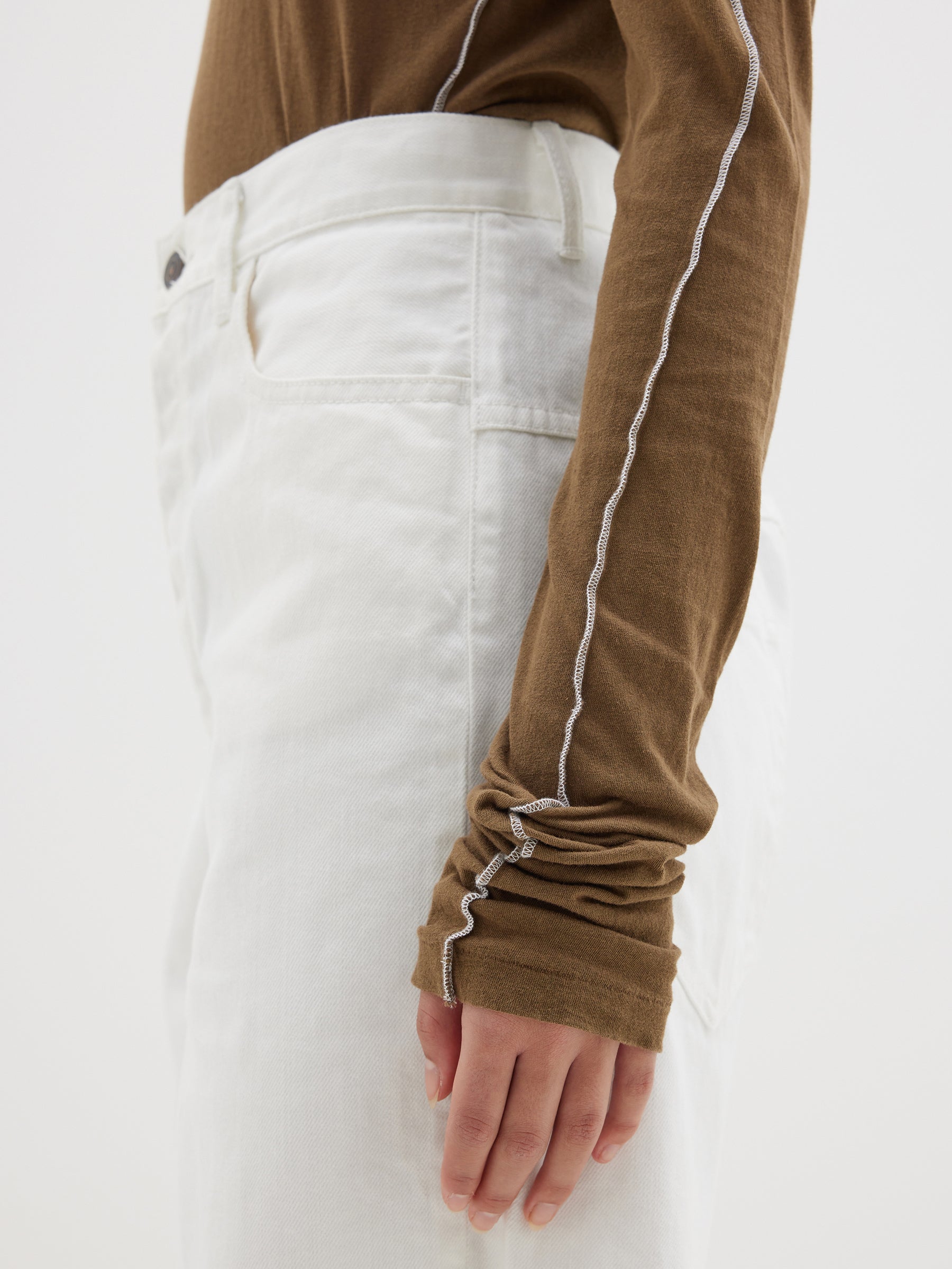 raw funnel neck long sleeve t.shirt