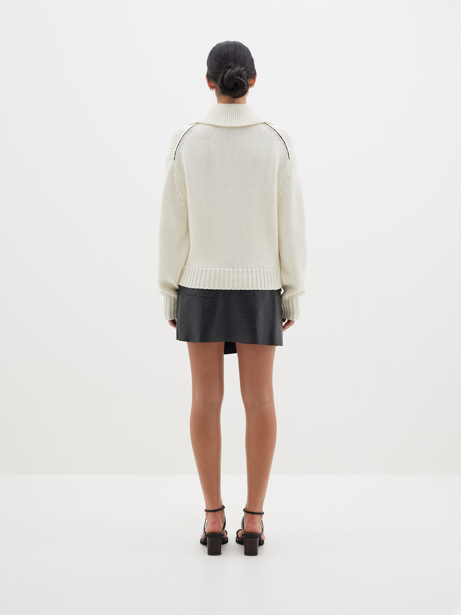 cotton merino polo cardigan
