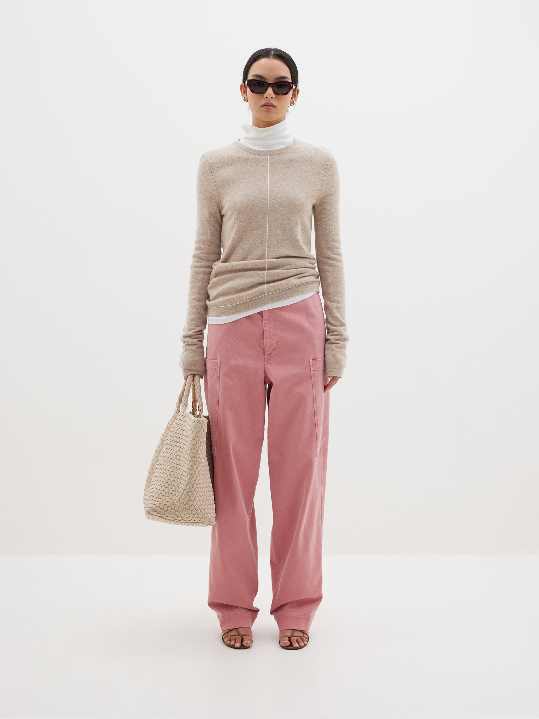contrast detail layering knit