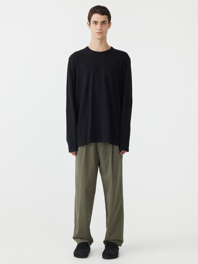 brushed drill pleat pant