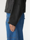 leather patch detail bomber