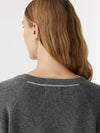 zip detail v neck knit
