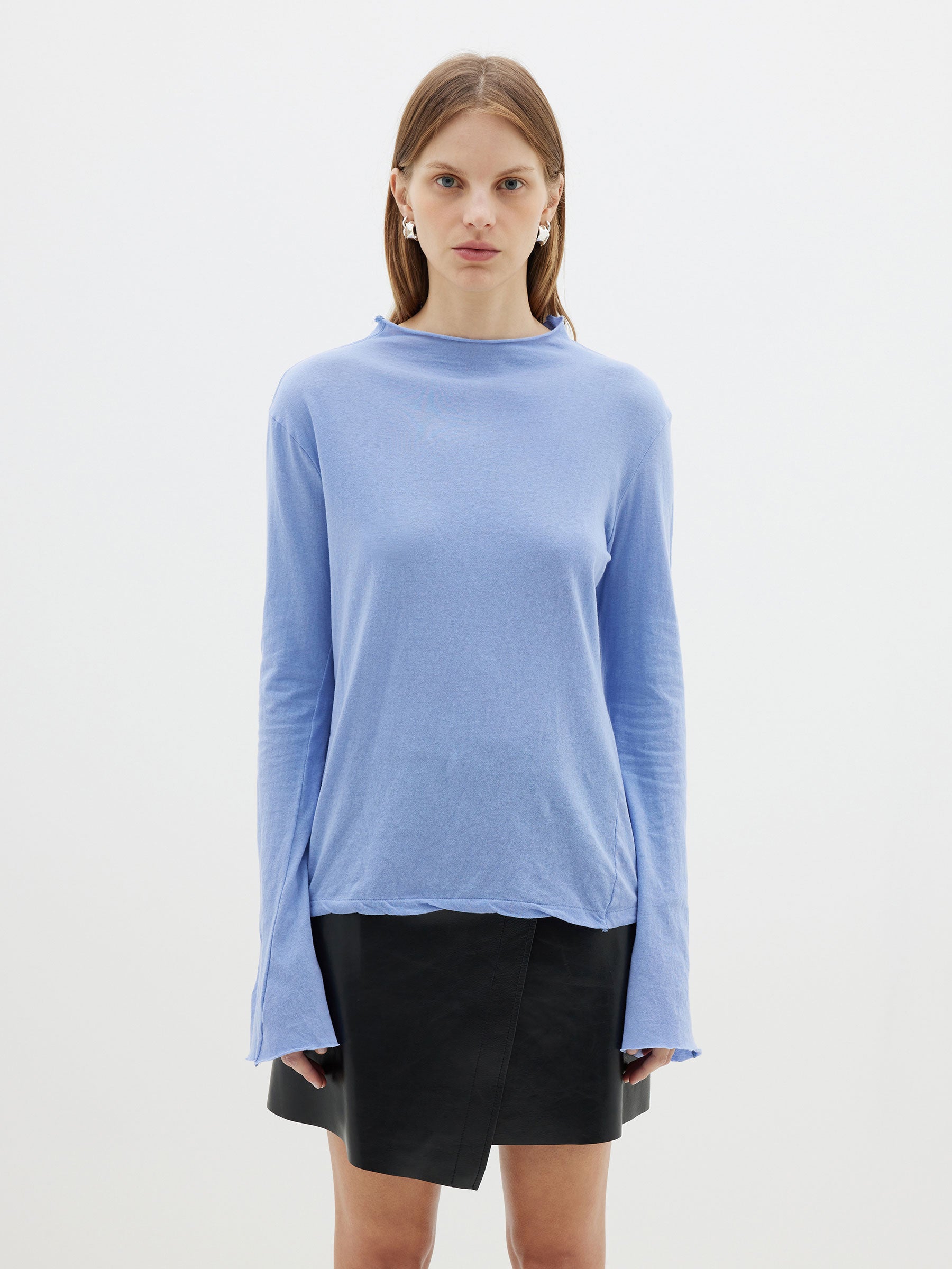 regular raised neck long sleeve t.shirt