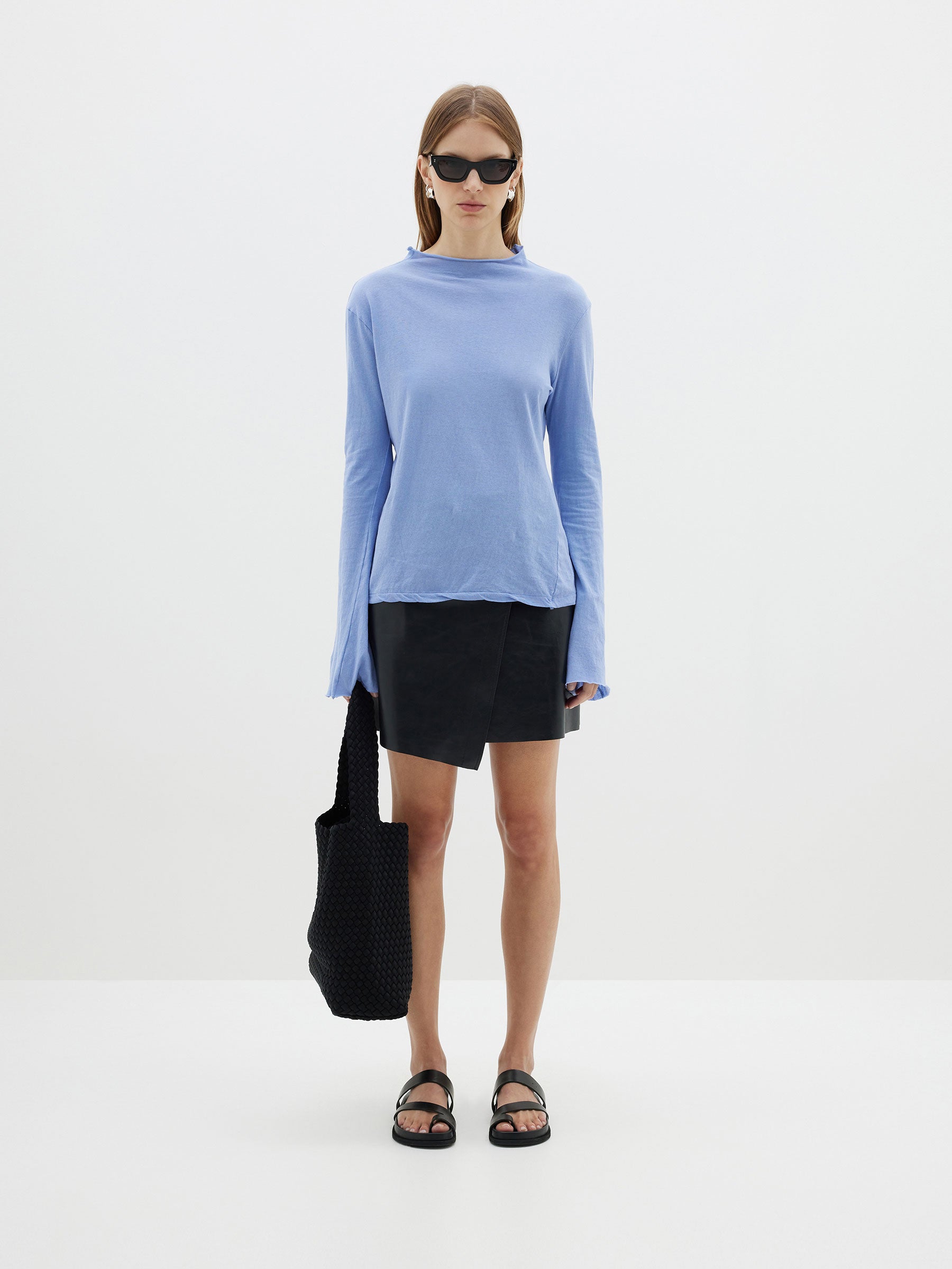 regular raised neck long sleeve t.shirt