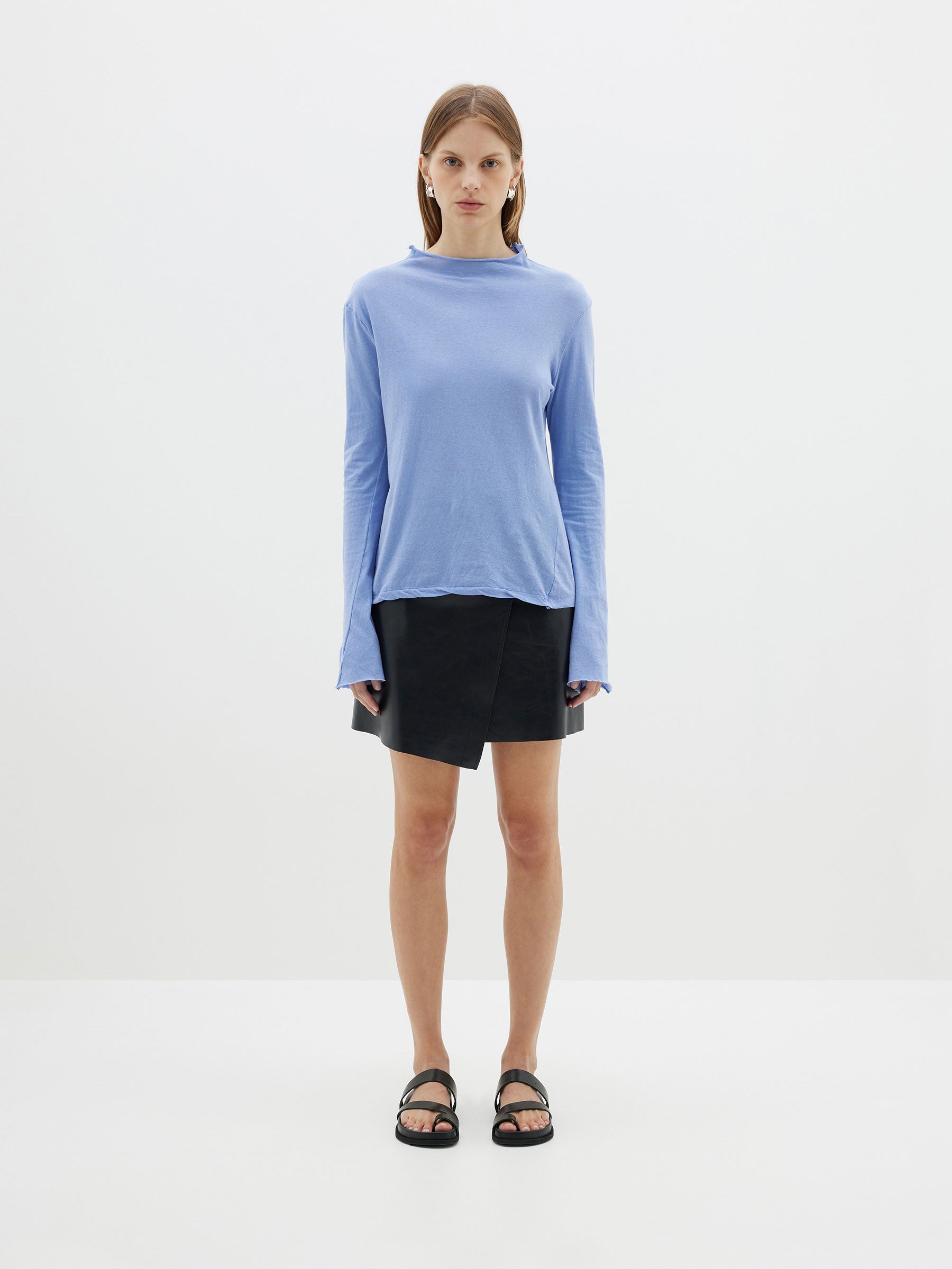 regular raised neck long sleeve t.shirt