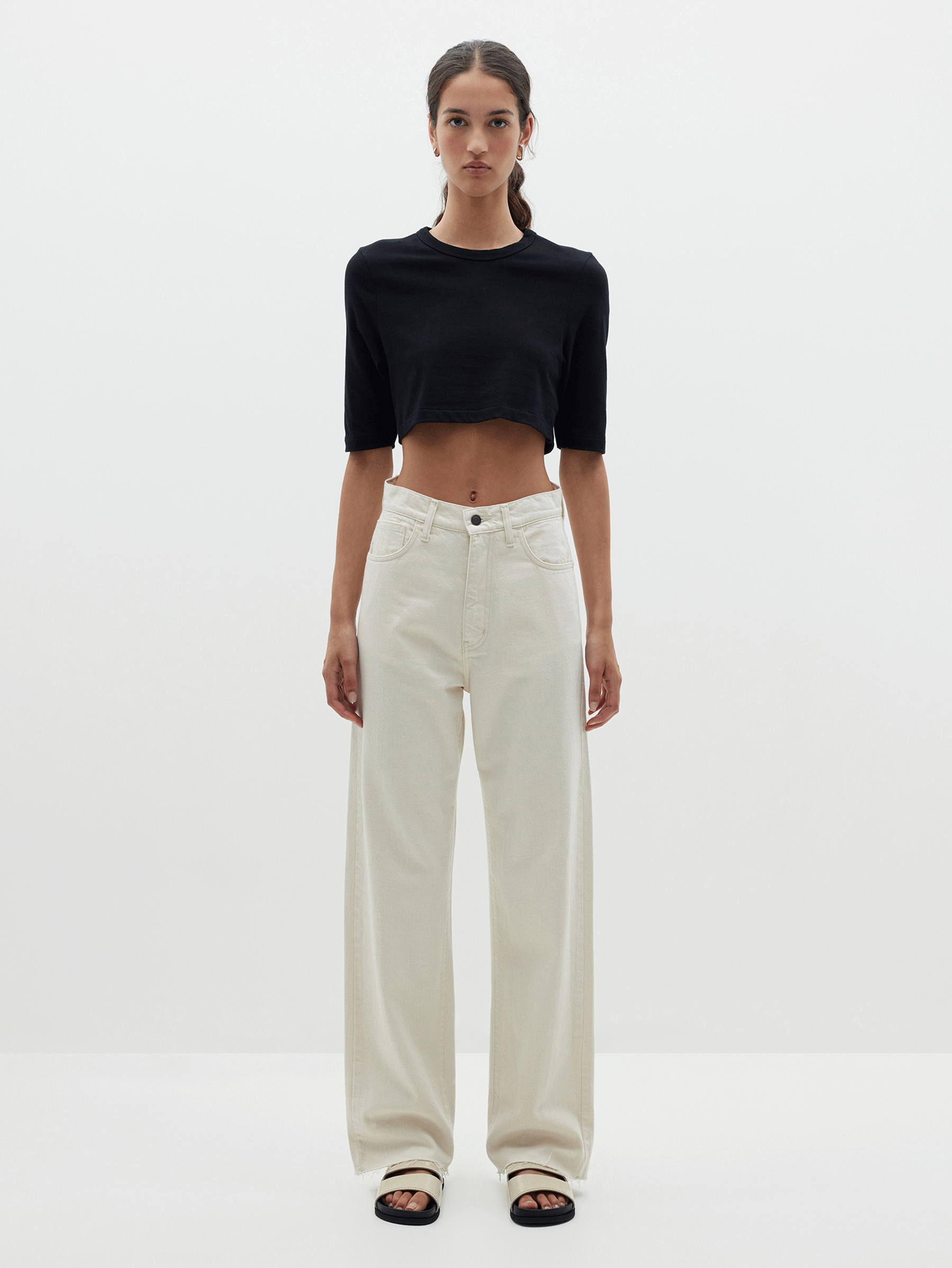 high rise straight leg jean bassike