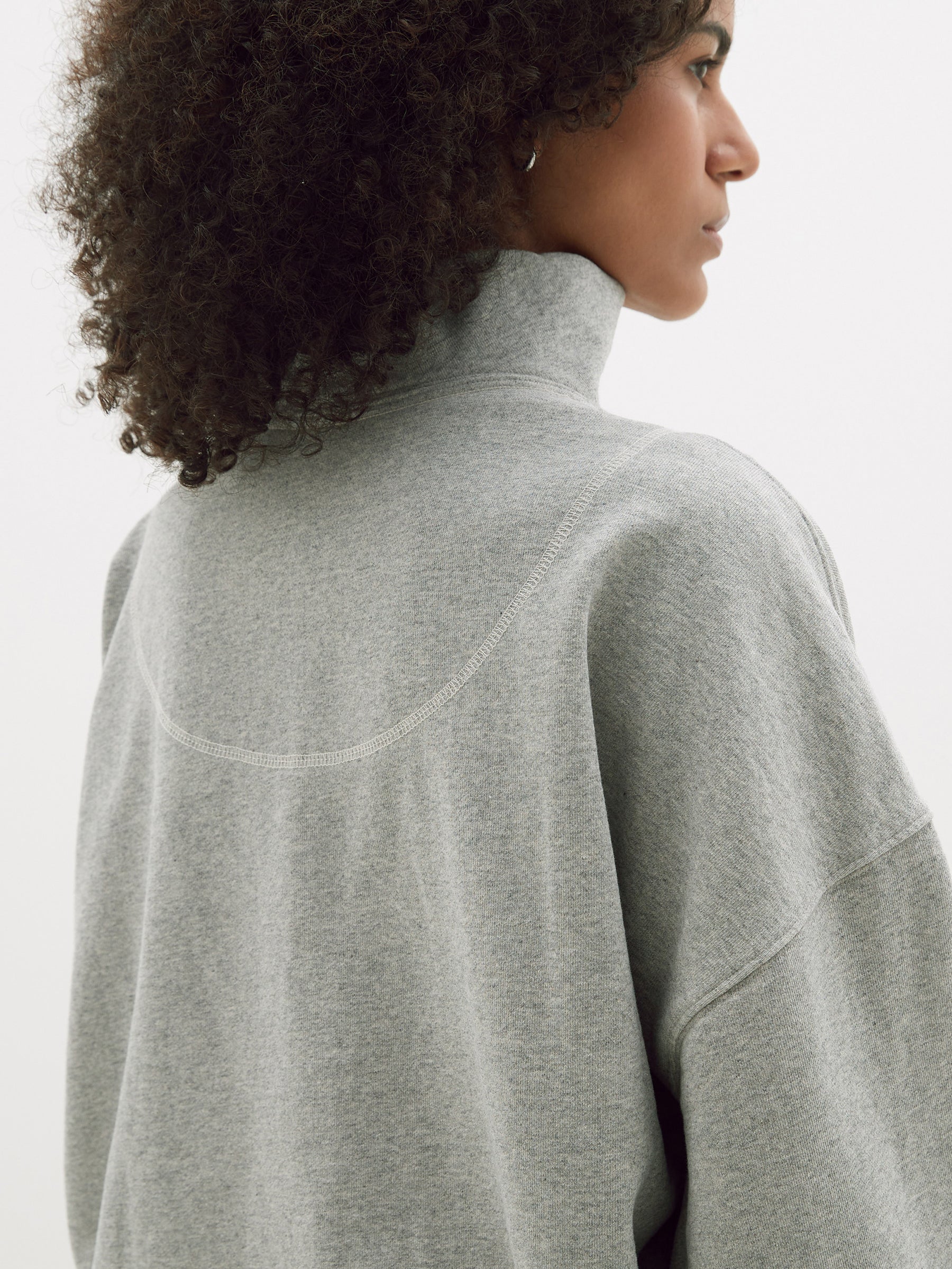 fleece zip through polo sweat