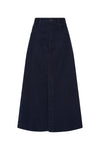 longerline denim skirt