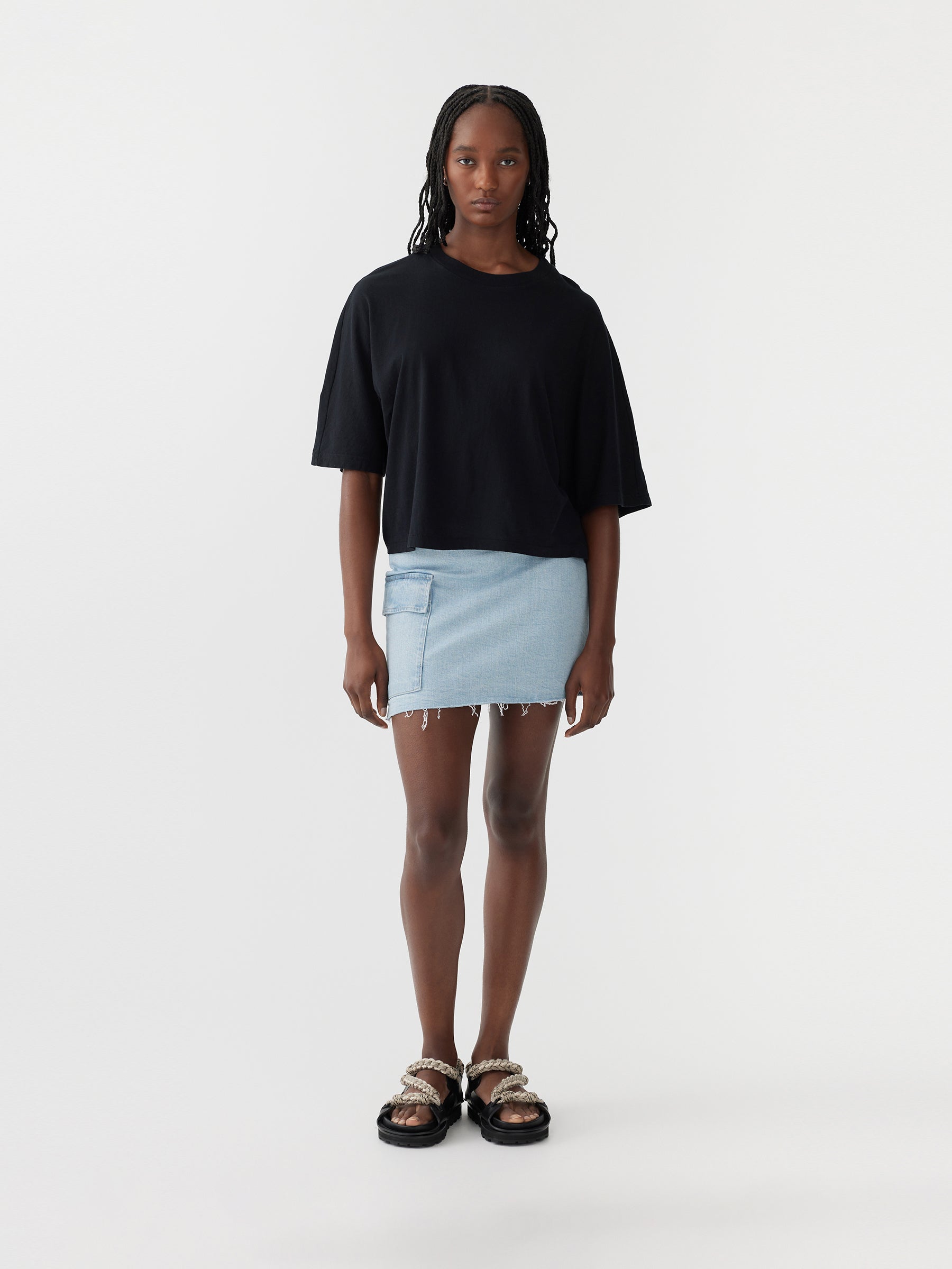 cropped boxy short sleeve t.shirt