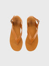 raw leather t bar sandal