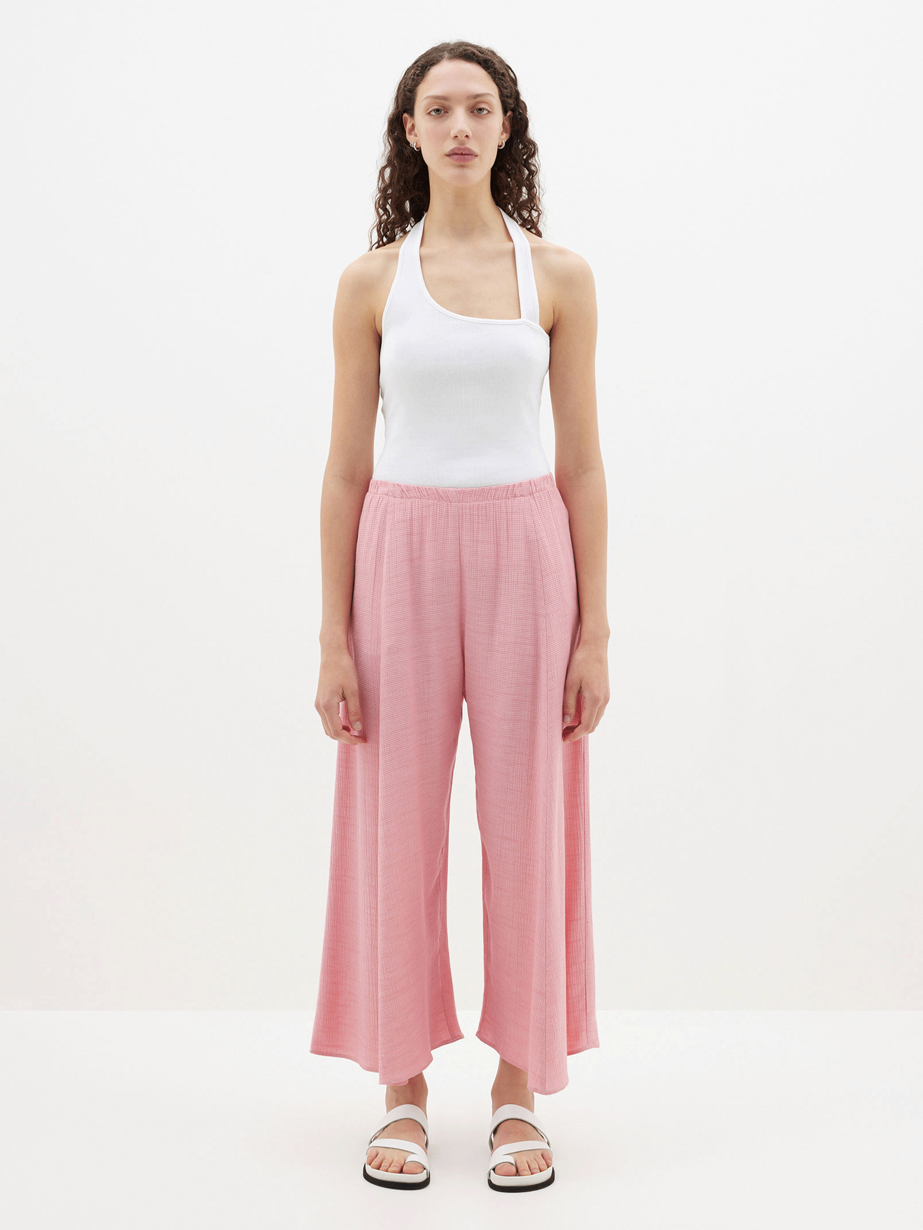 textured crepe culotte