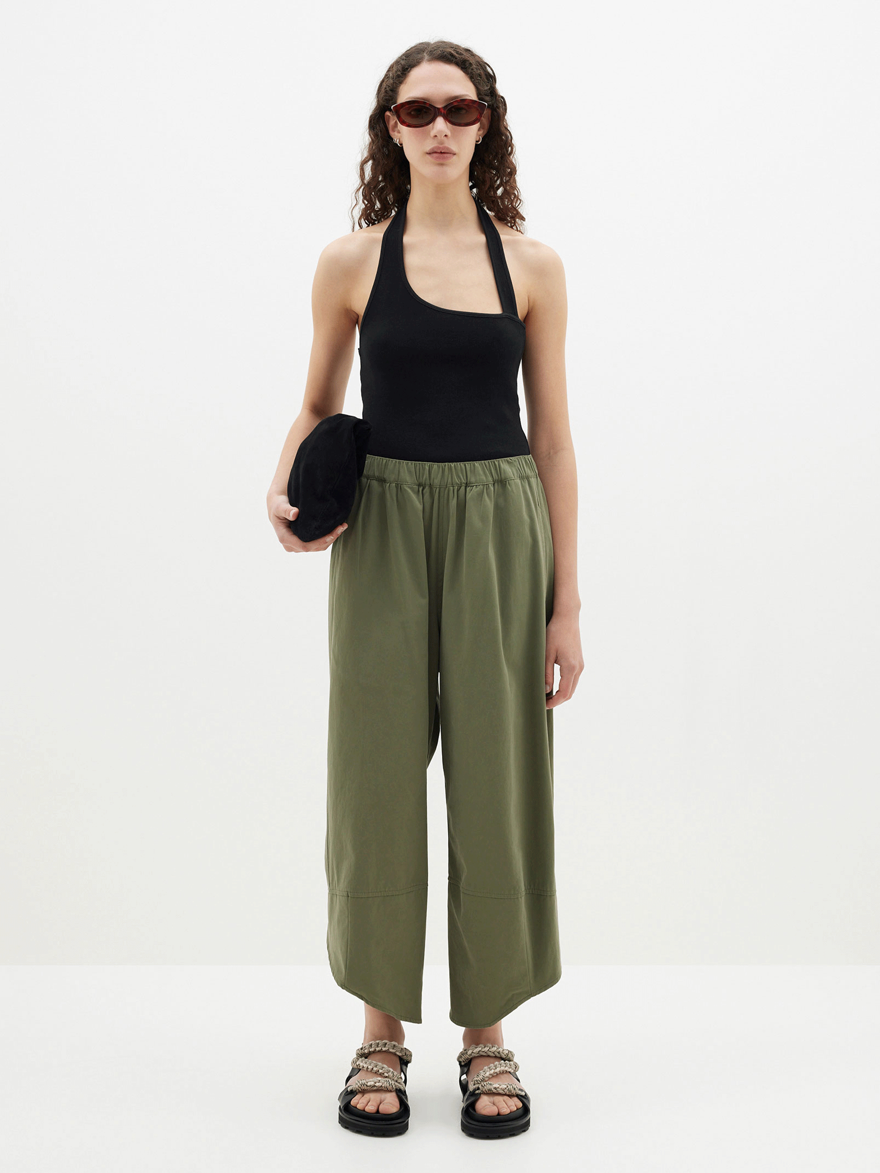 canvas split hem pant