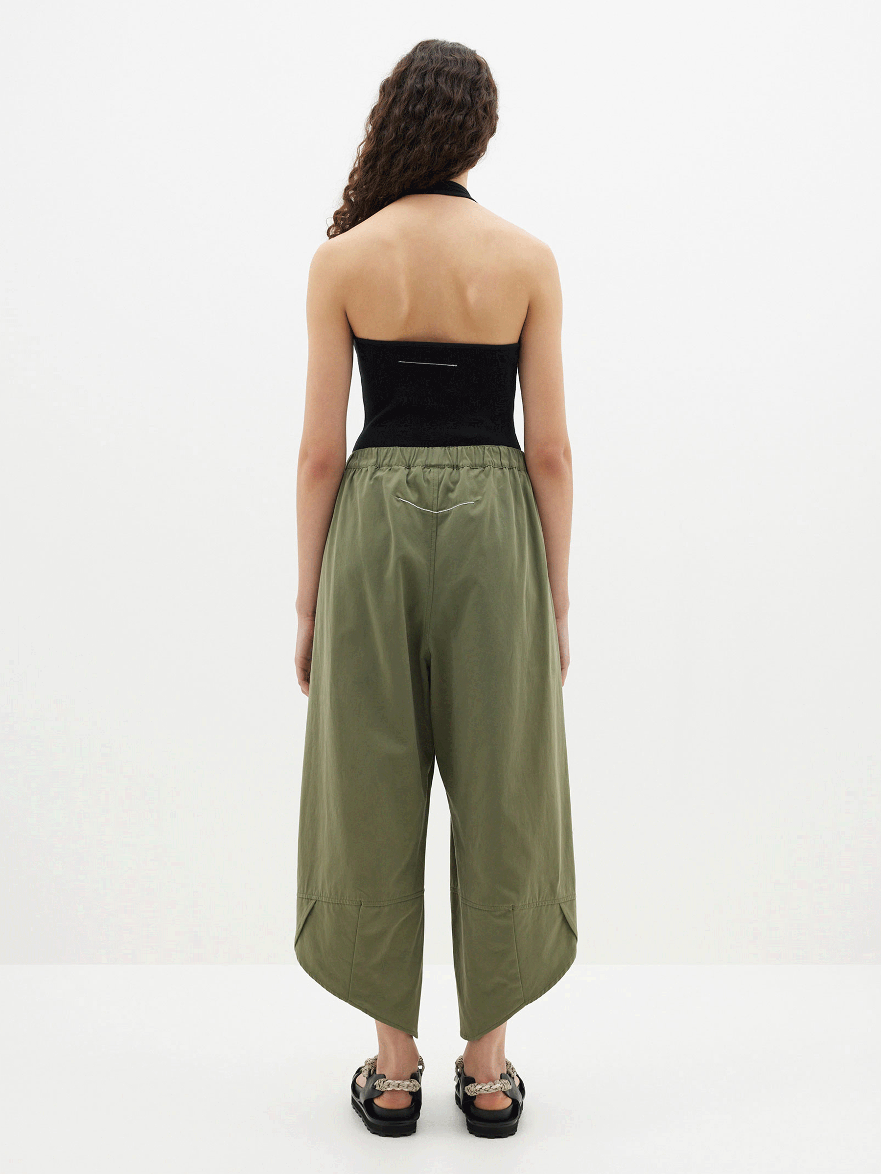 canvas split hem pant