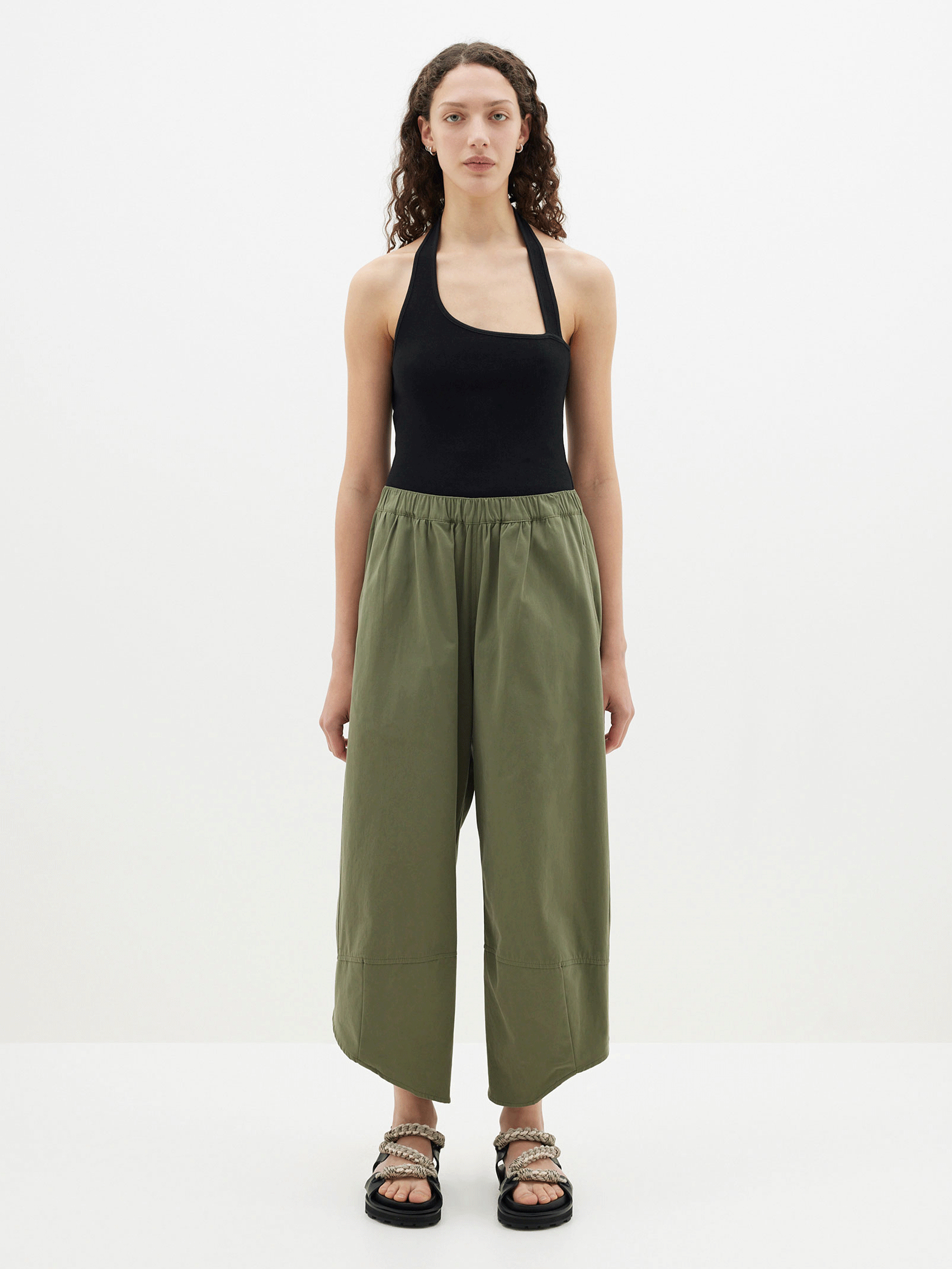 canvas split hem pant