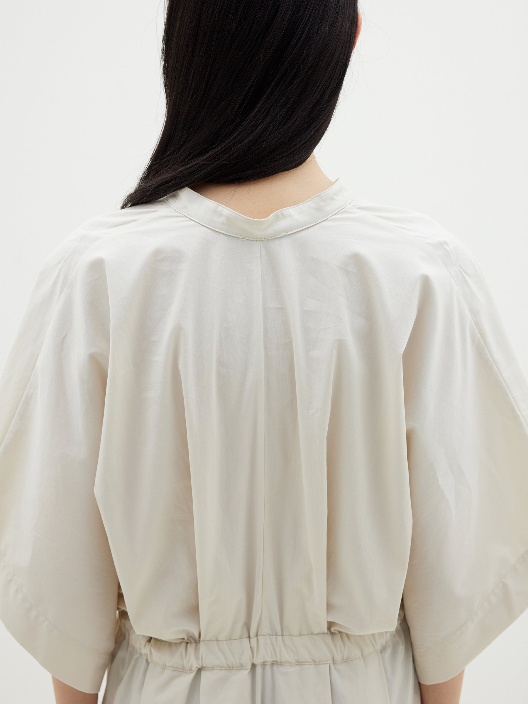 cotton roll sleeve dress