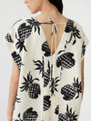 pineapple print v neck dress