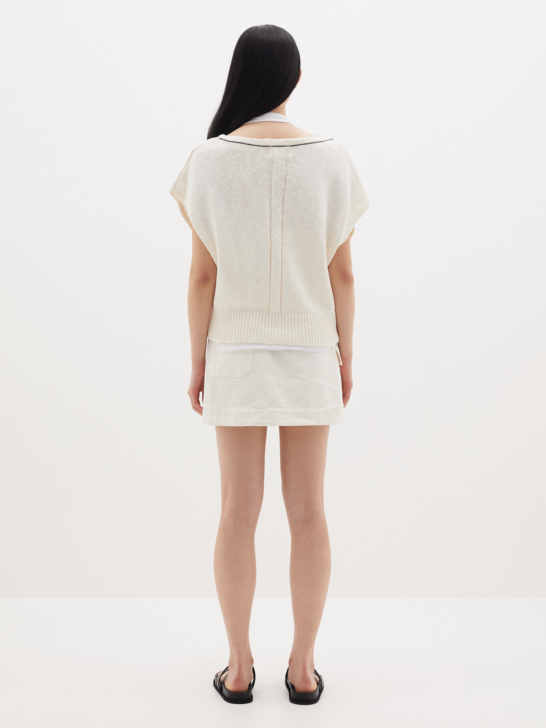 boatneck cap sleeve knit
