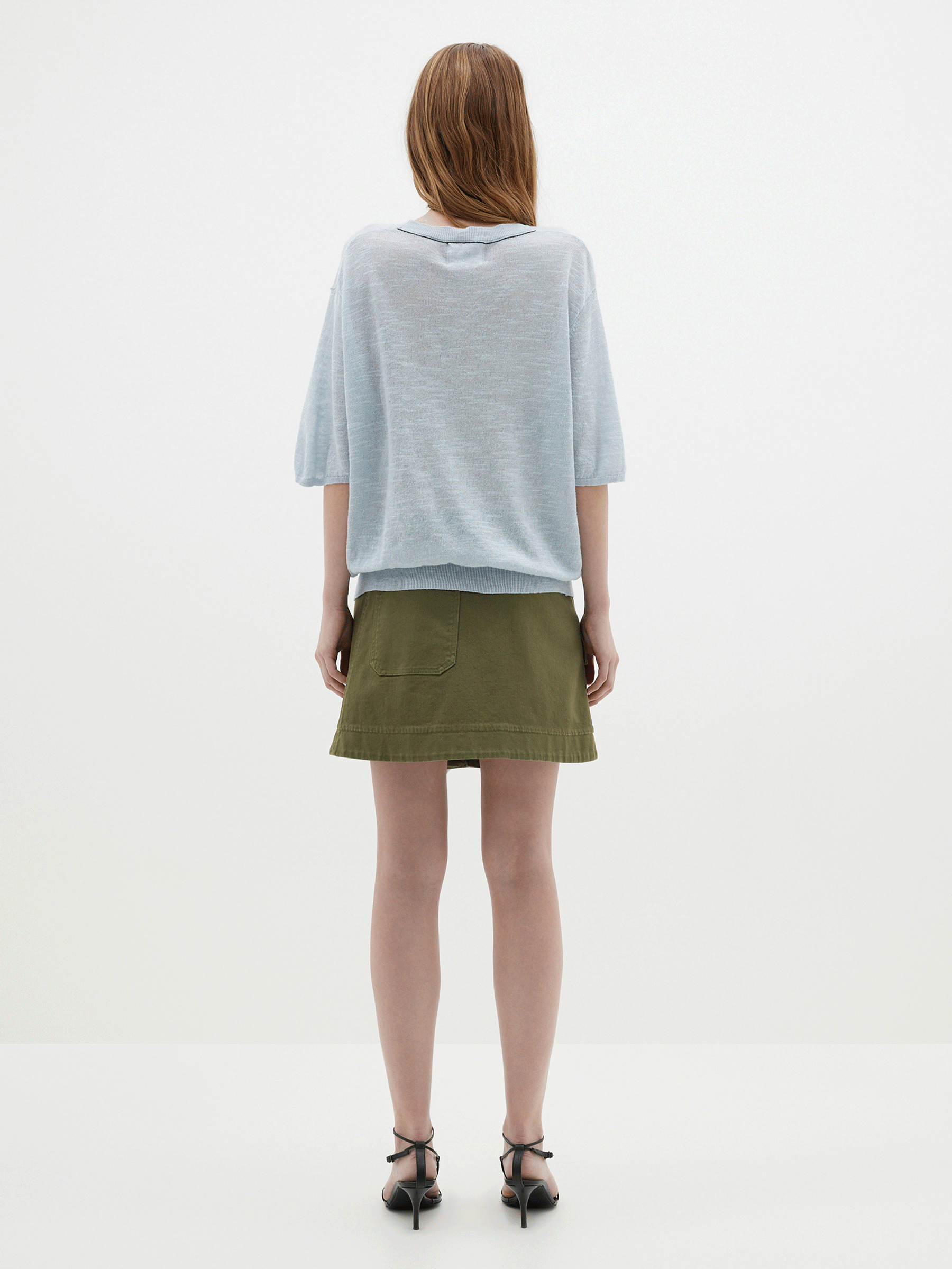 cotton linen fine knit t shirt