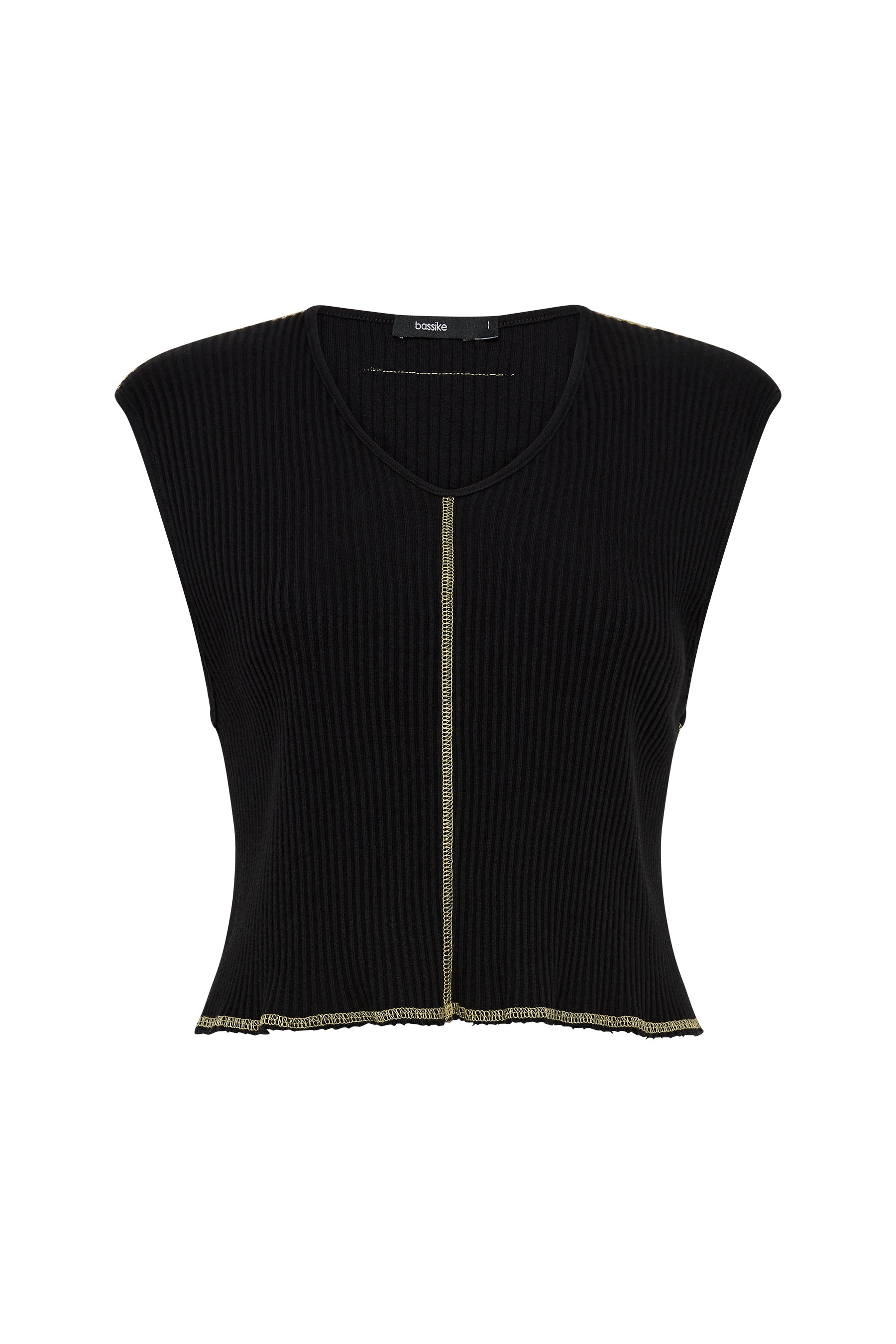 contrast drapey rib v neck tank