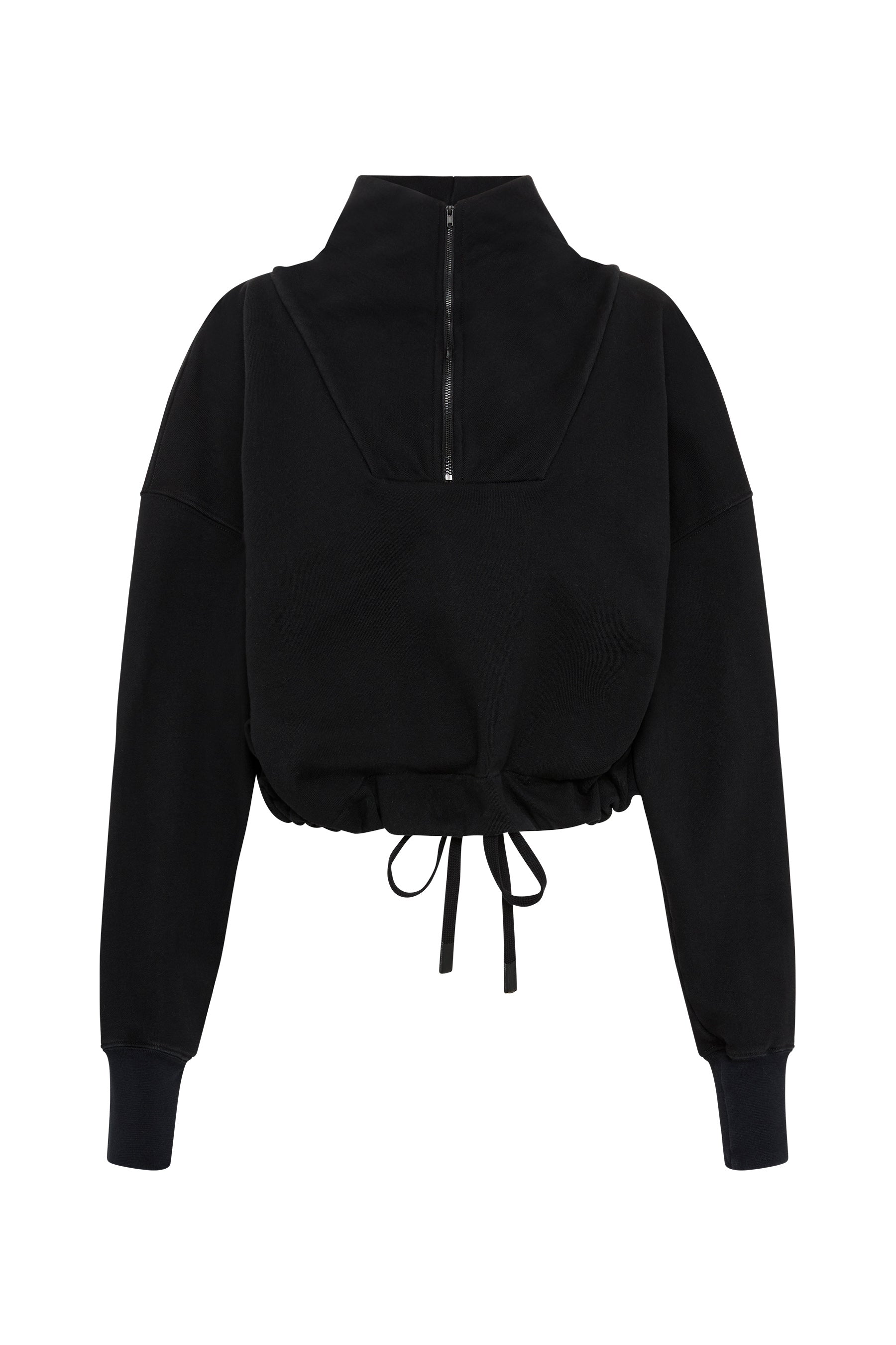 fleece zip through polo sweat