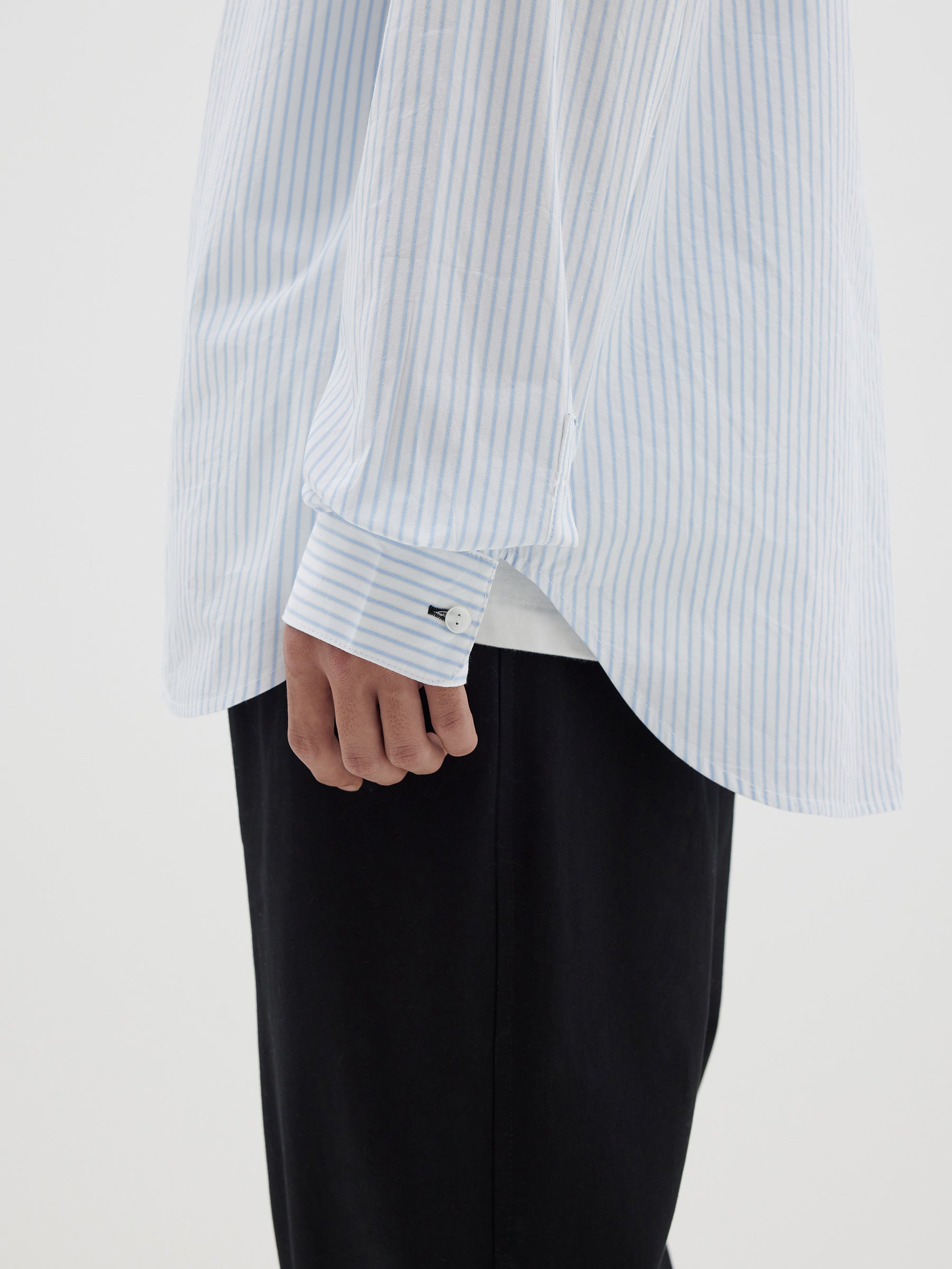 tumble washed stripe shirt