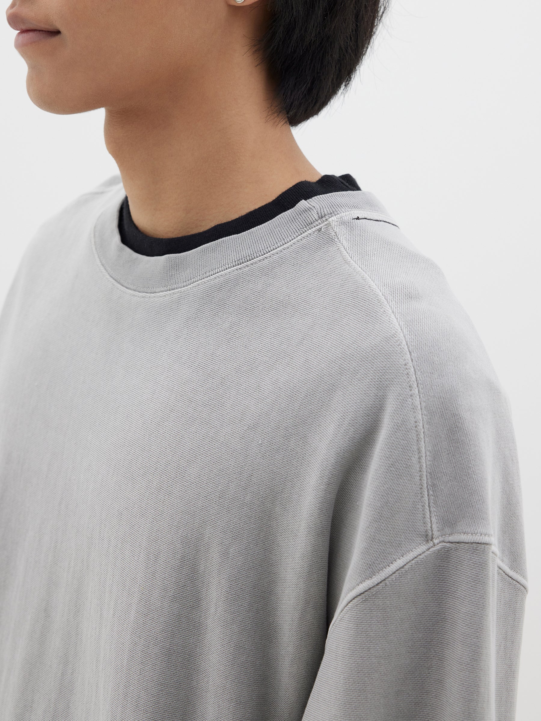 pigment dyed fleece crew sweat
