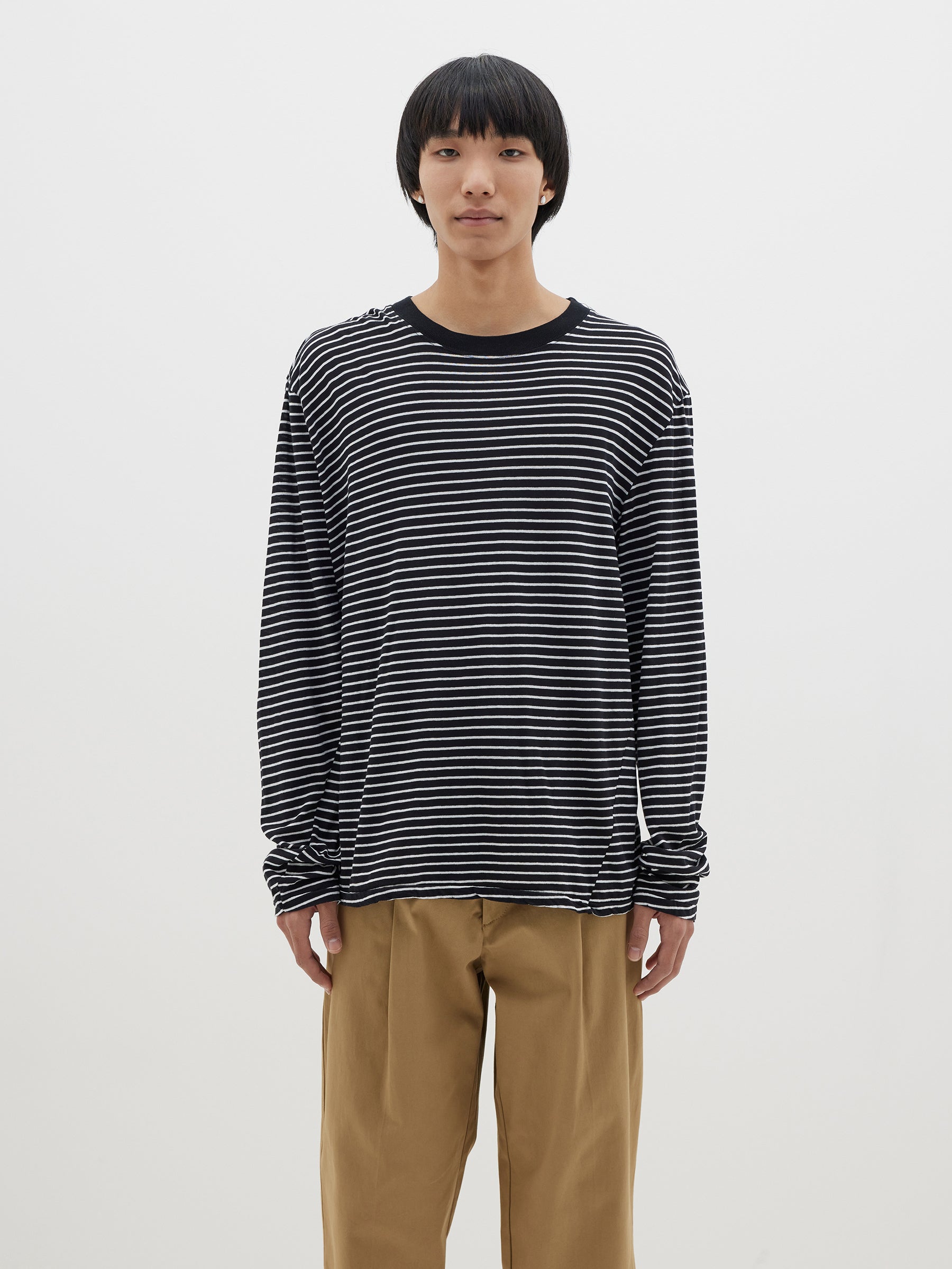 stripe regular fit long sleeve t.shirt