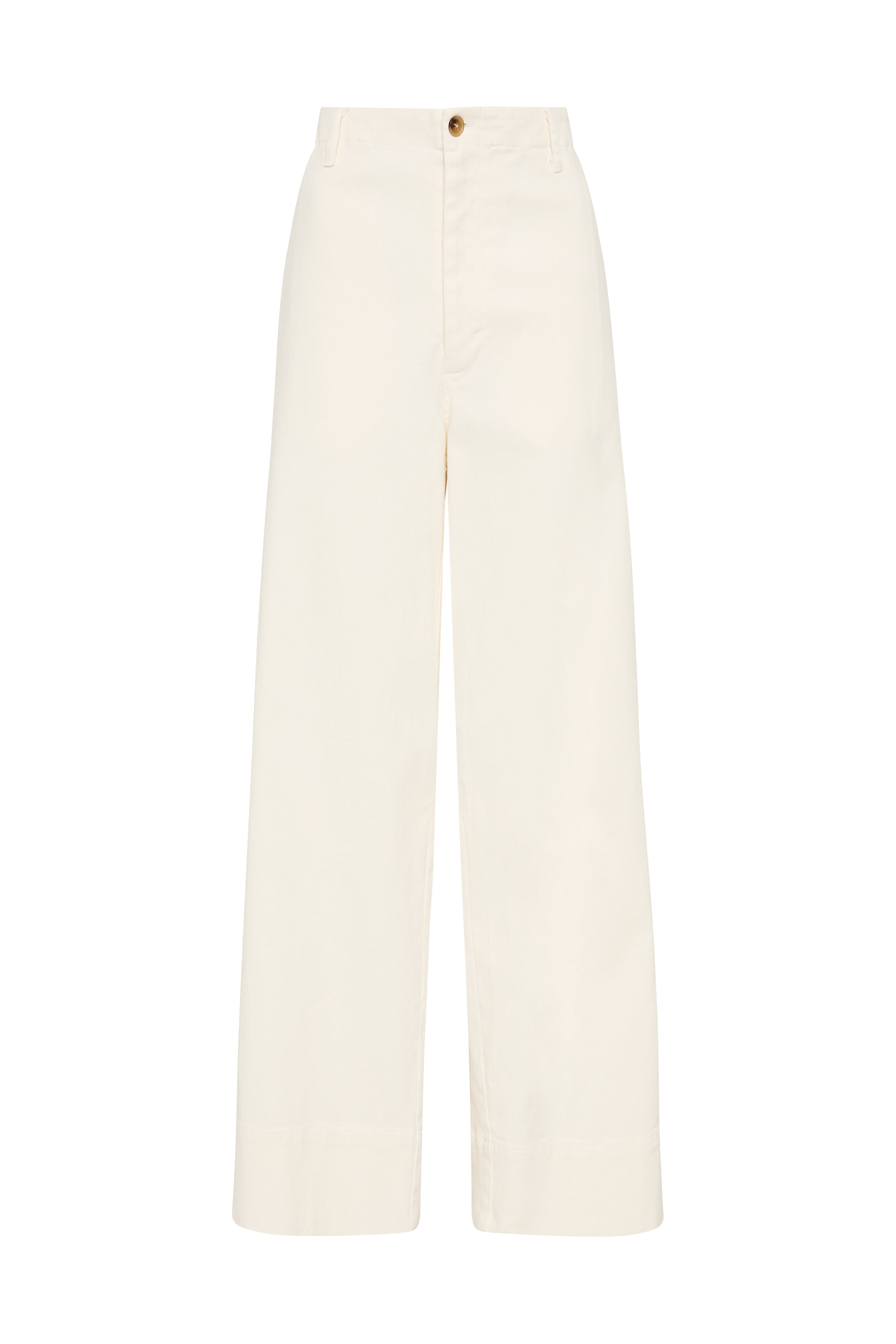 cotton twill wide leg pant
