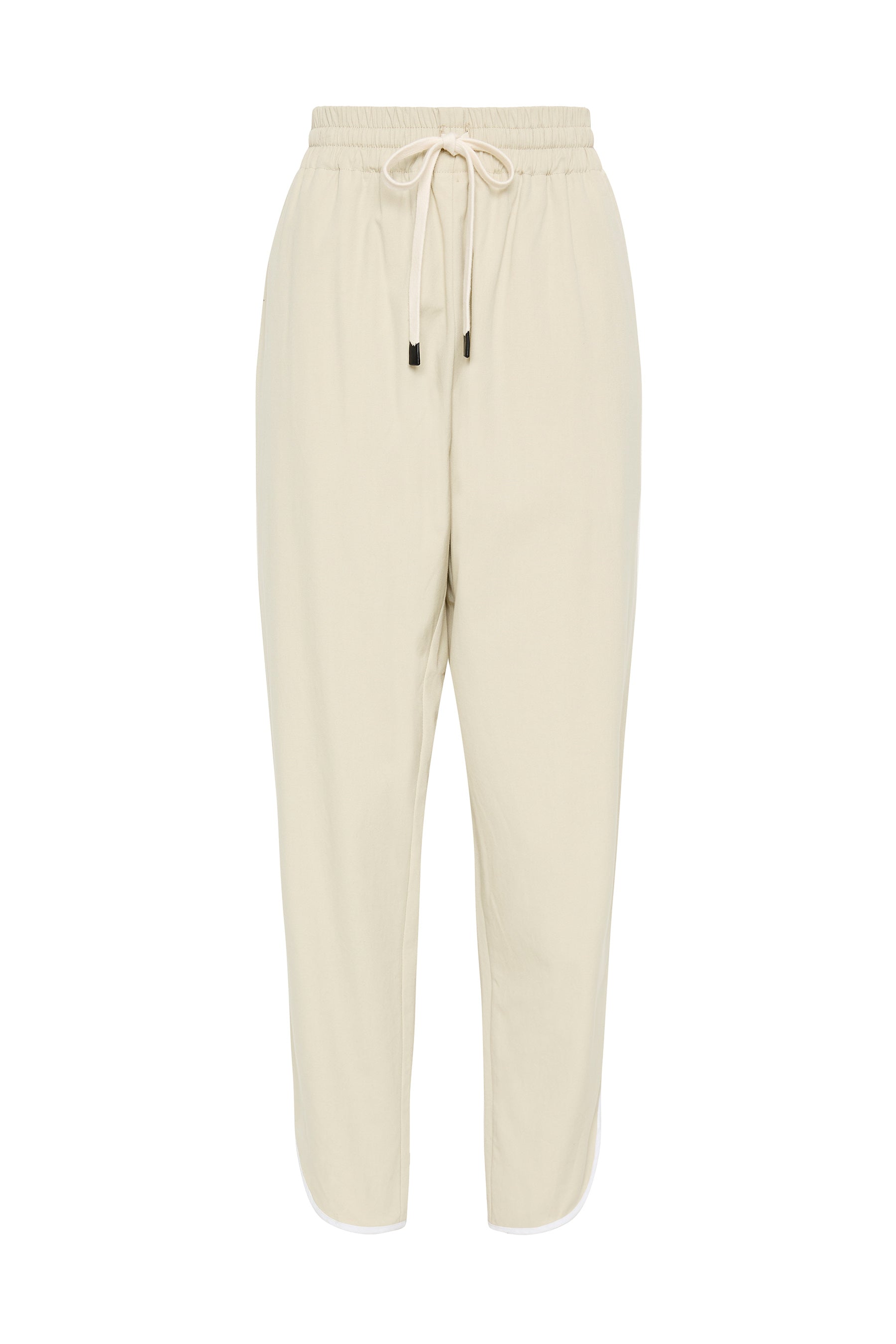 twill scalloped hem pant