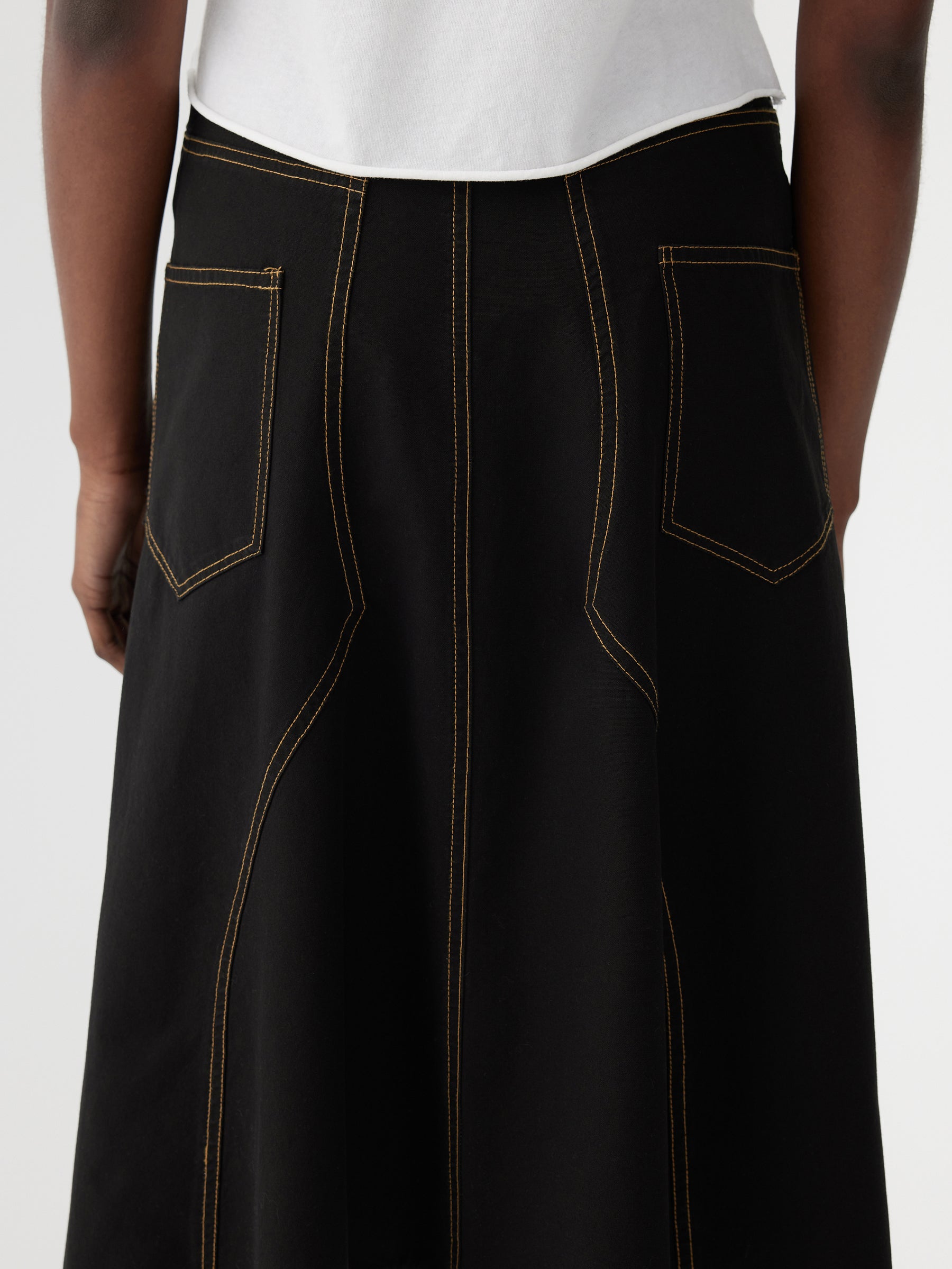 twill gusset detail skirt