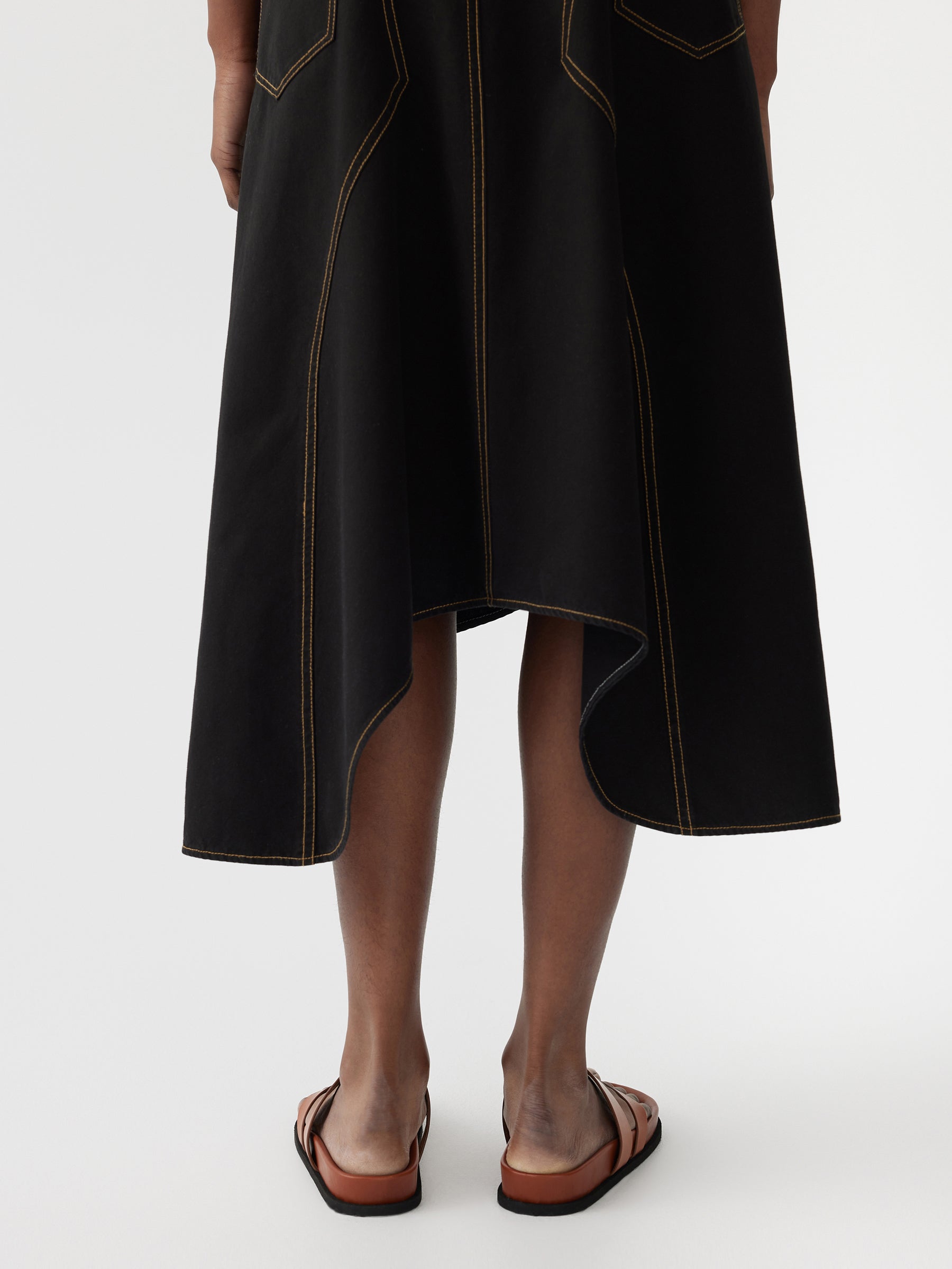 twill gusset detail skirt