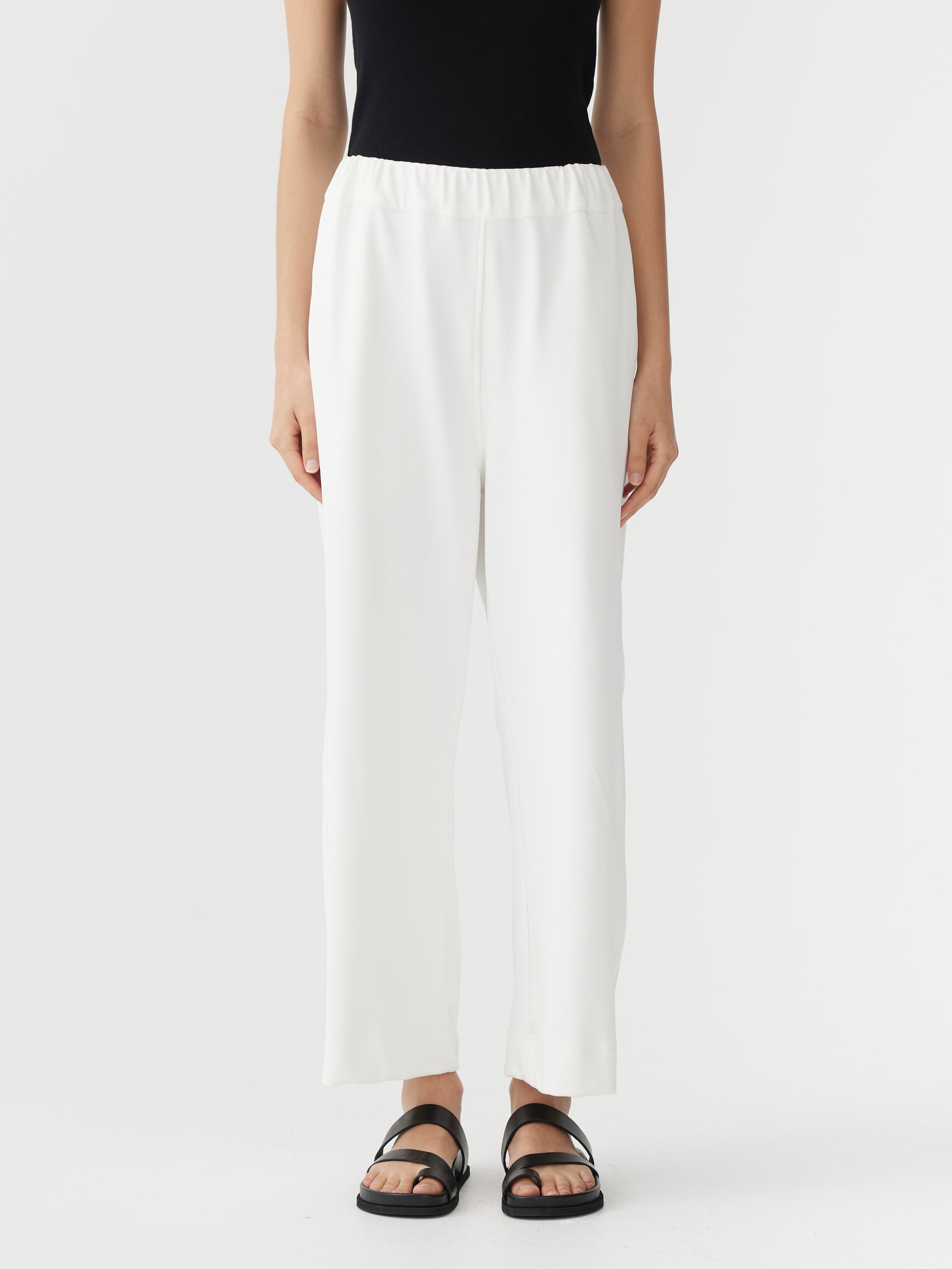 stretch twill wide leg pant