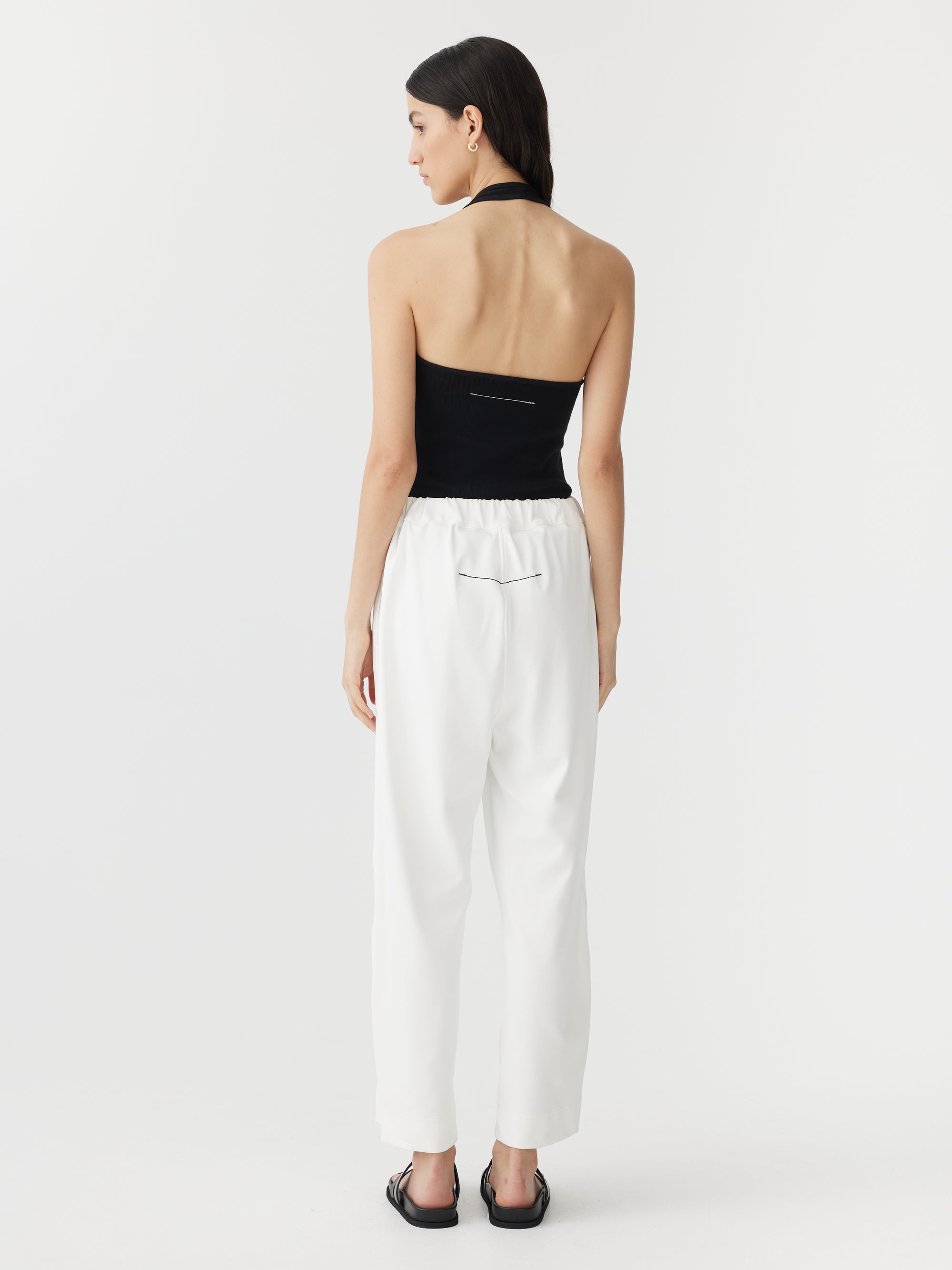 stretch twill wide leg pant