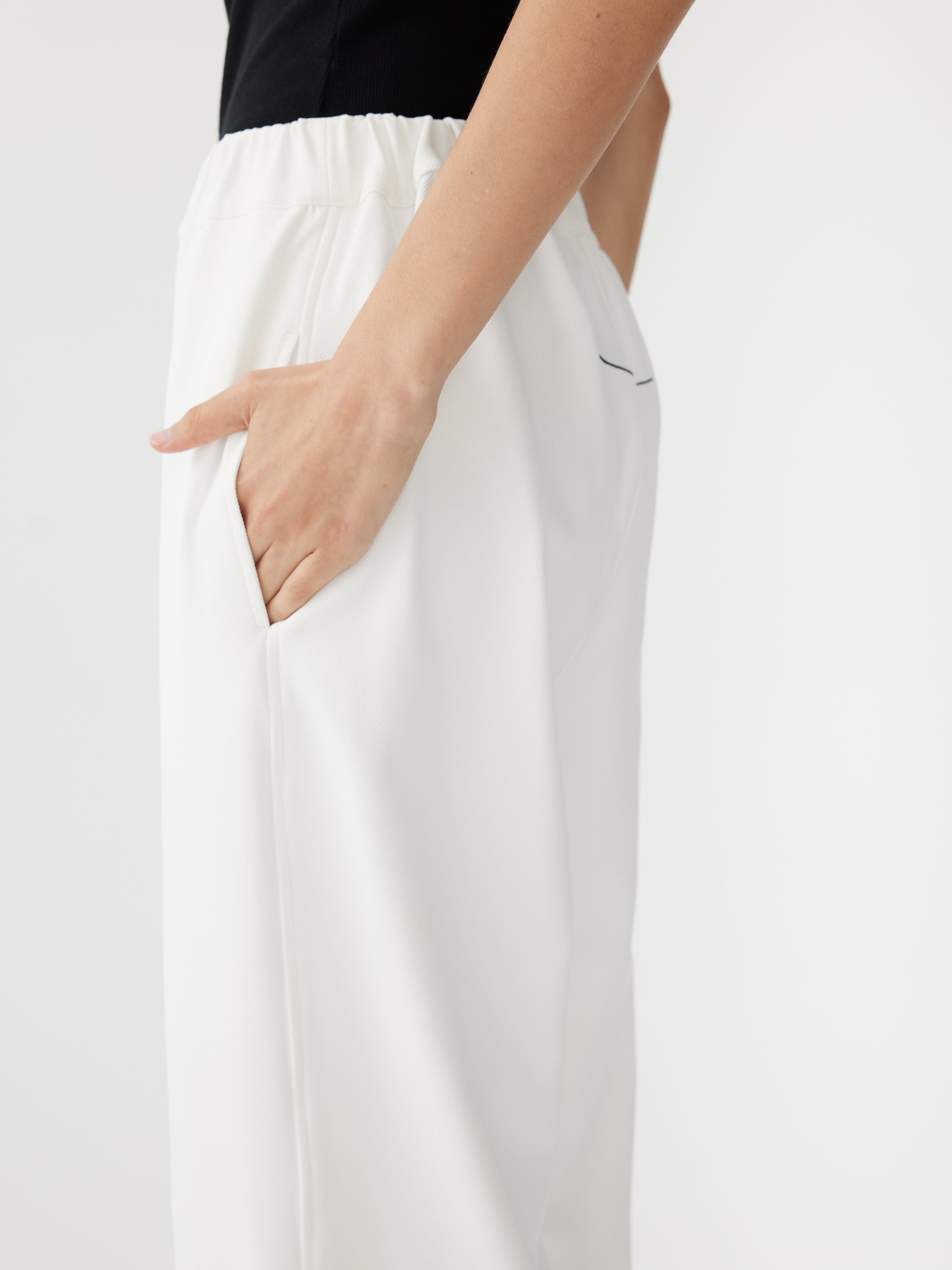 stretch twill wide leg pant