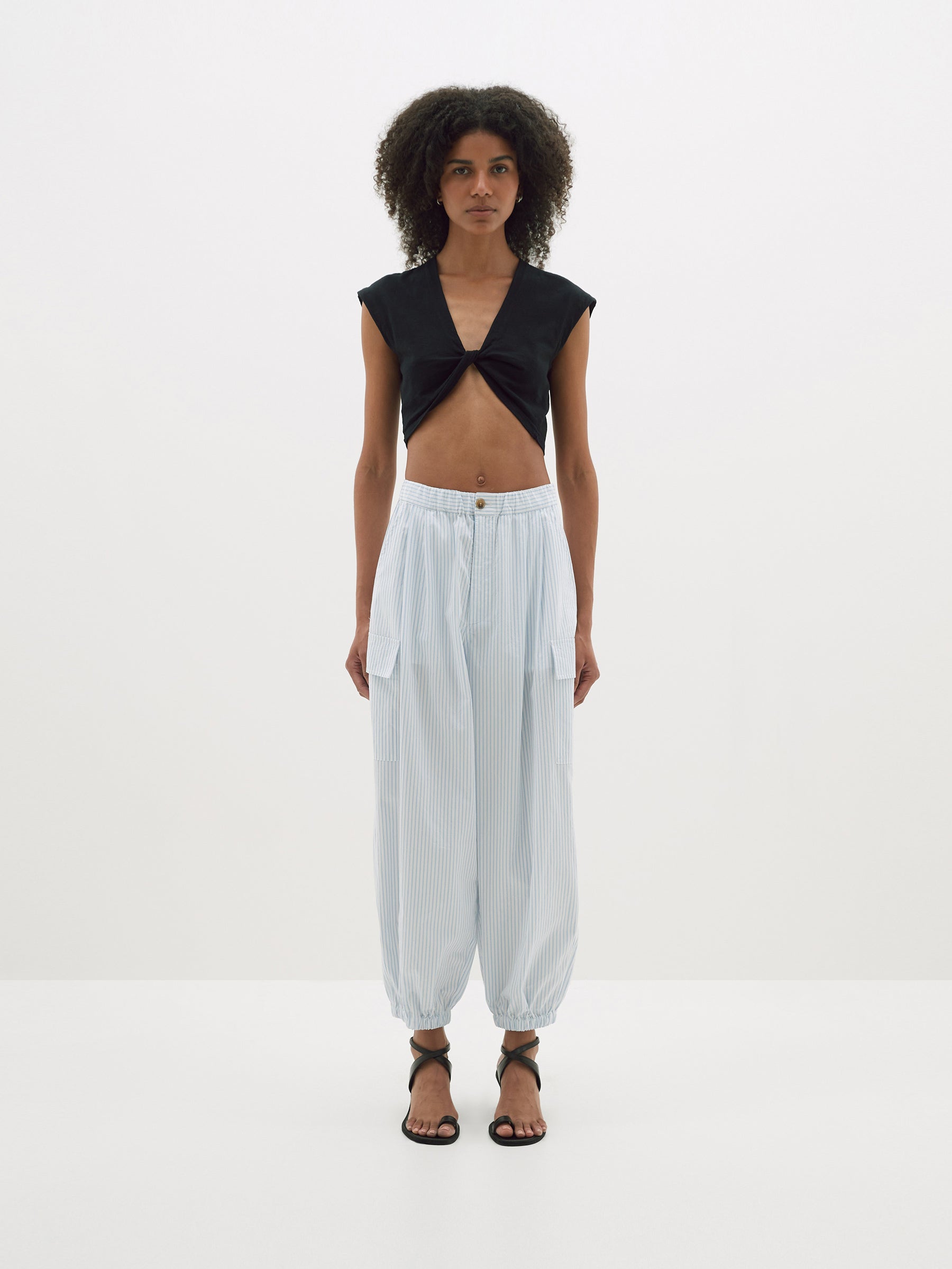 tumble washed stripe pant