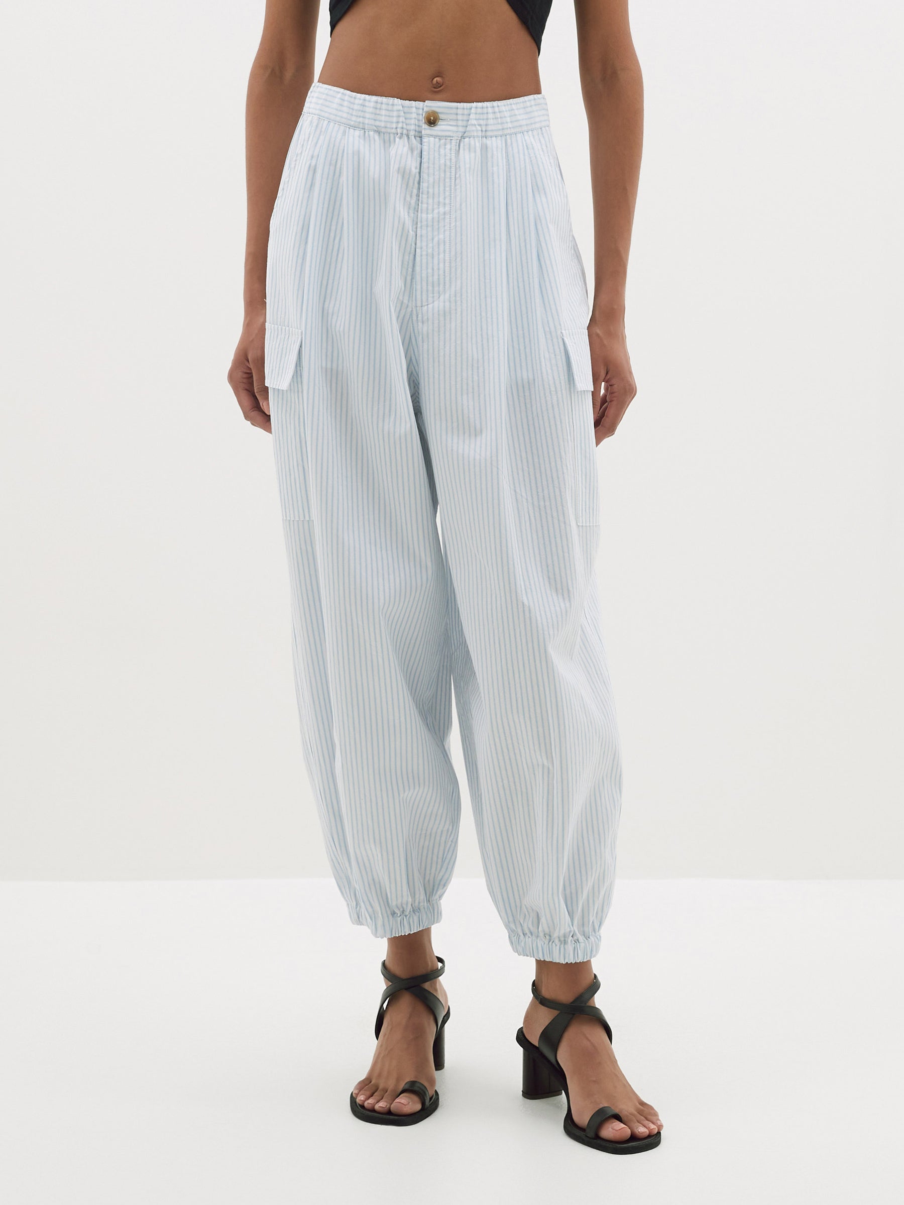 tumble washed stripe pant