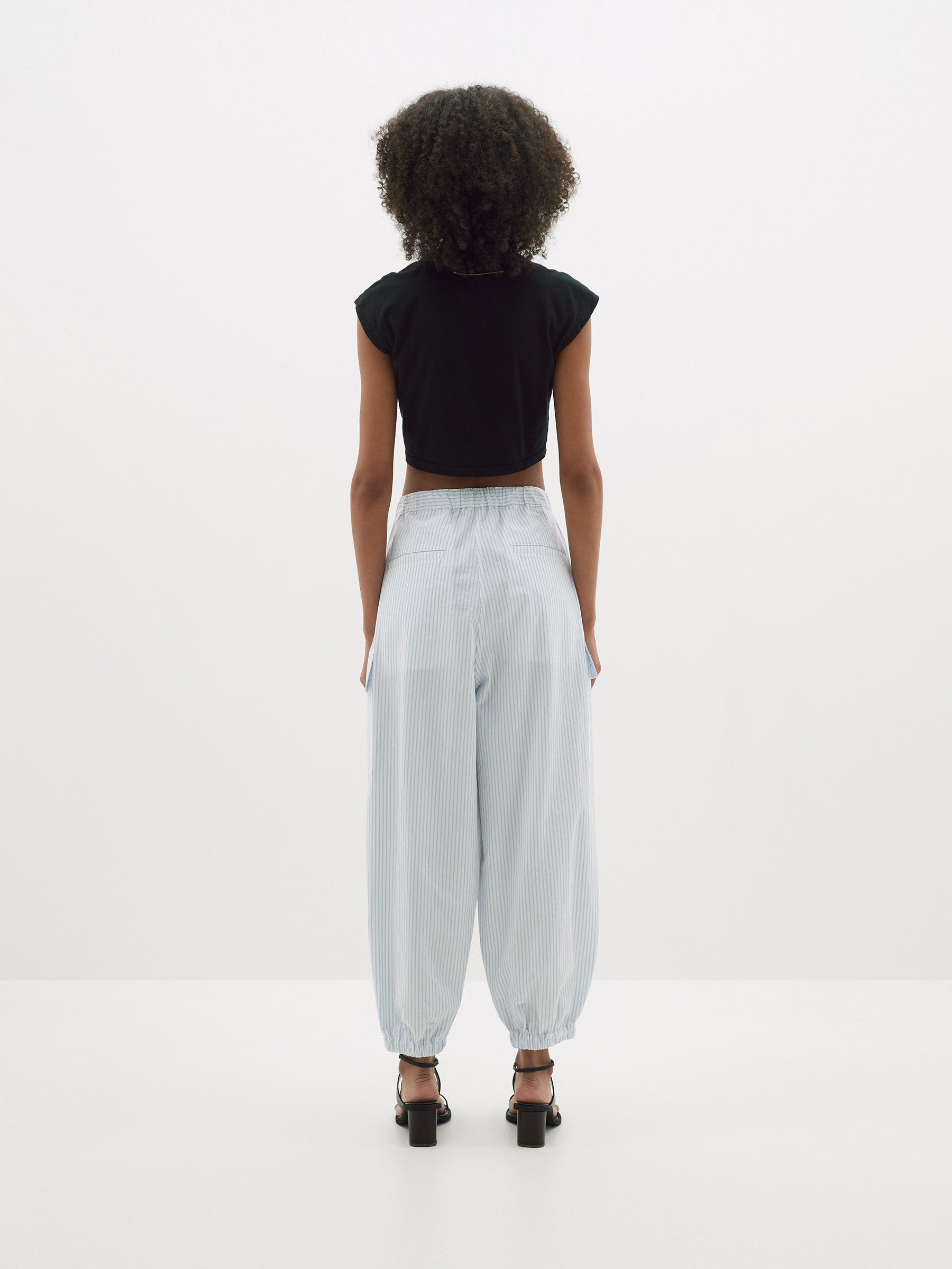 tumble washed stripe pant