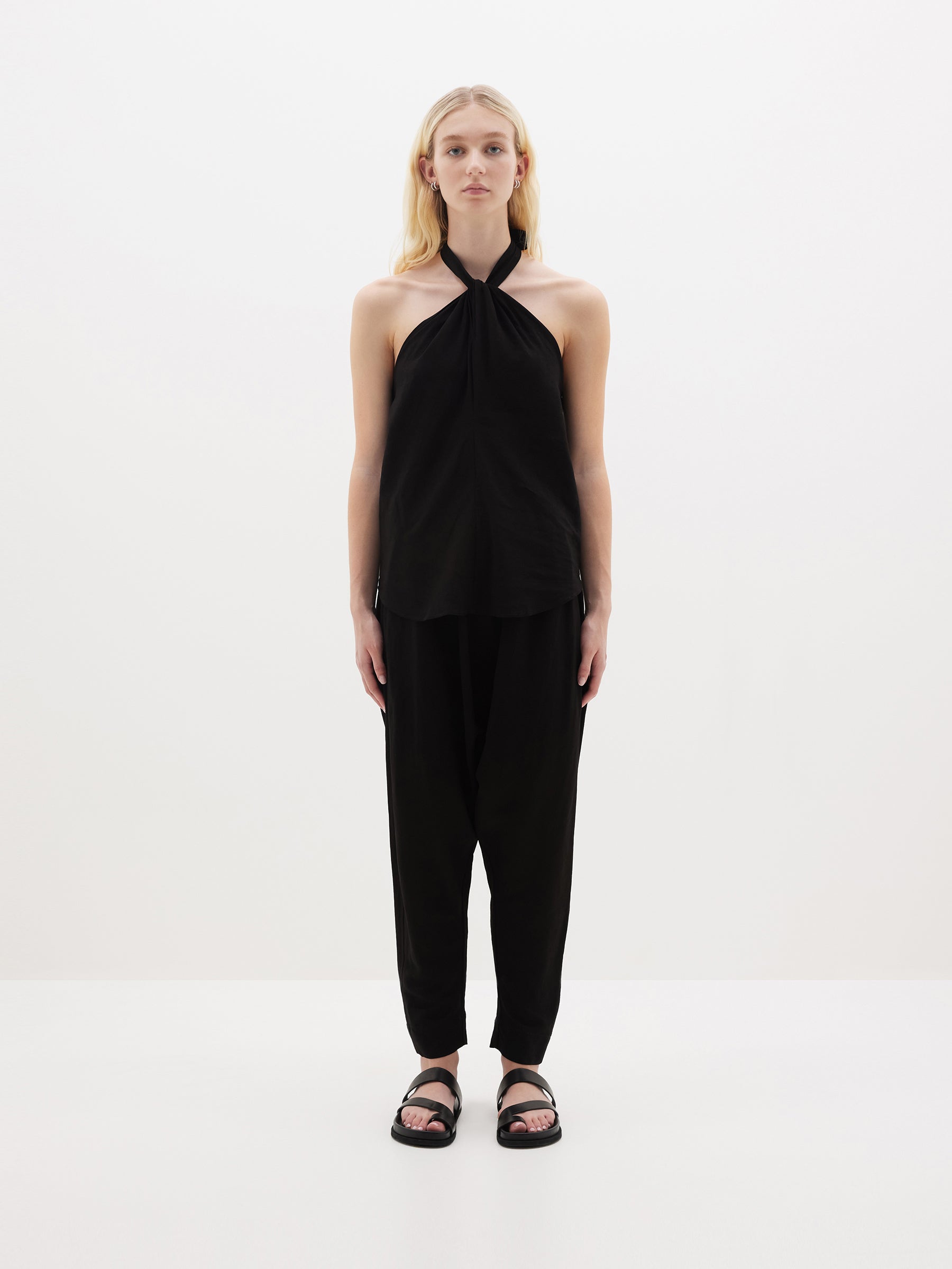 viscose linen slouch pant