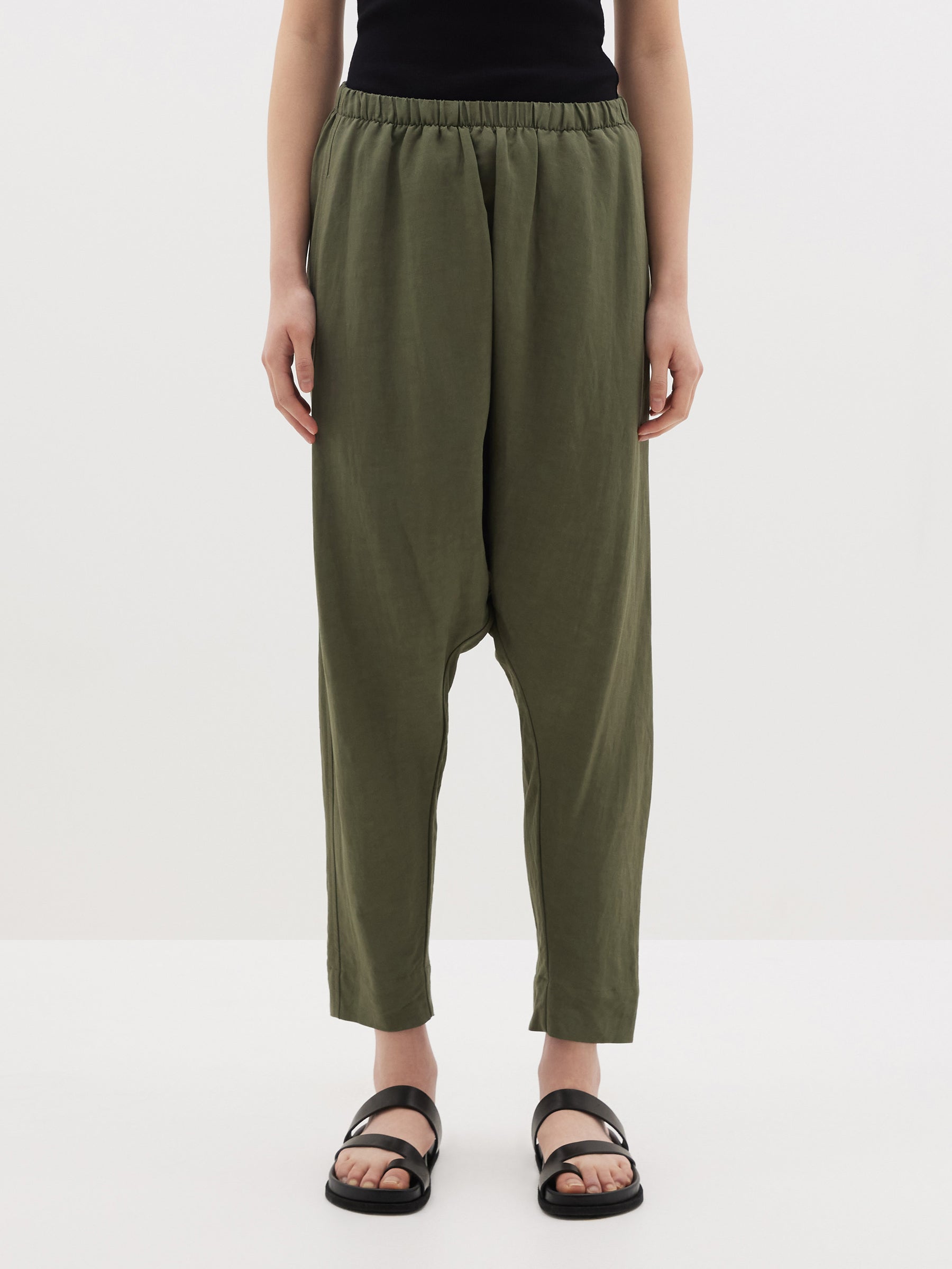 viscose linen slouch pant