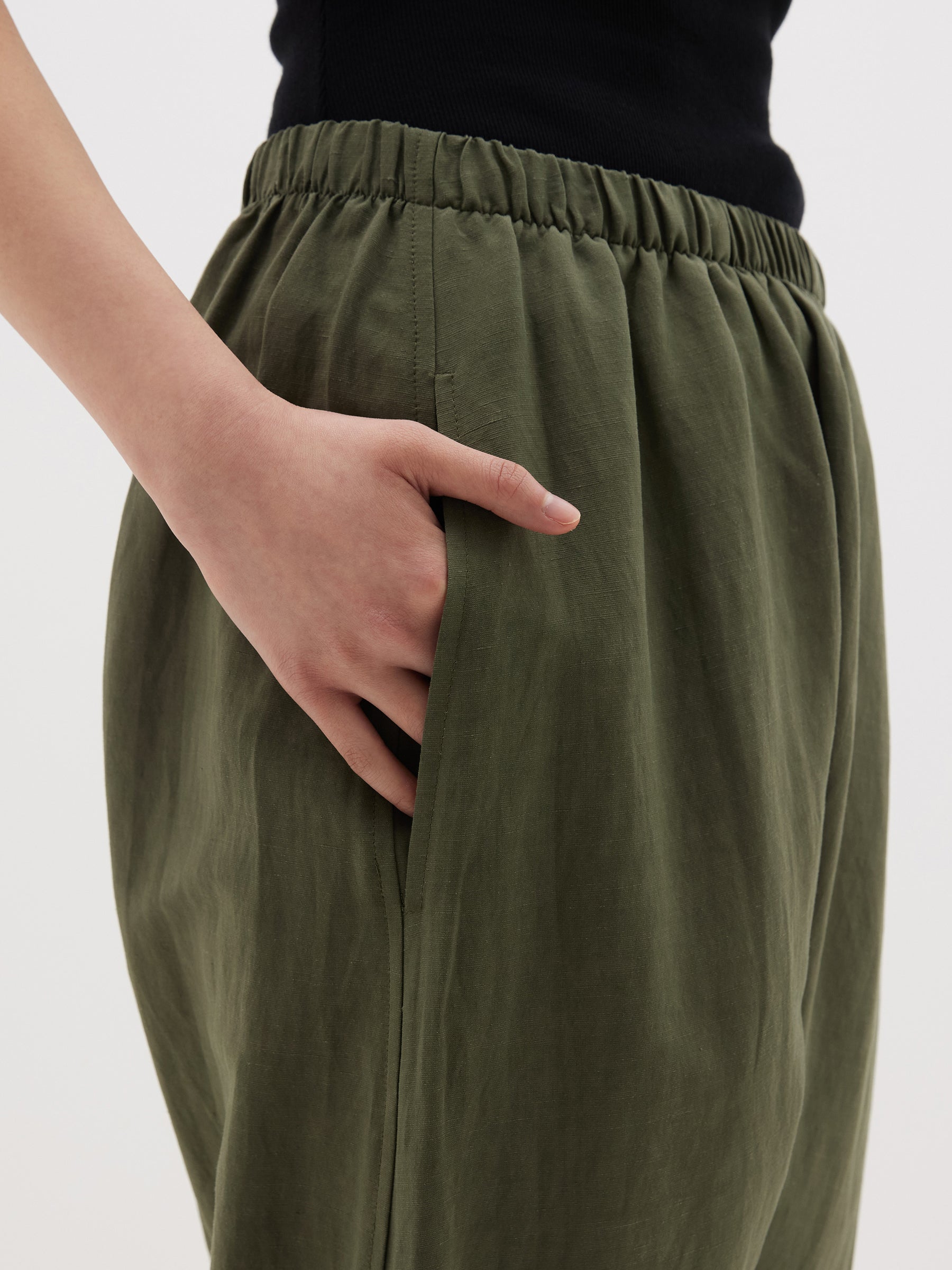viscose linen slouch pant