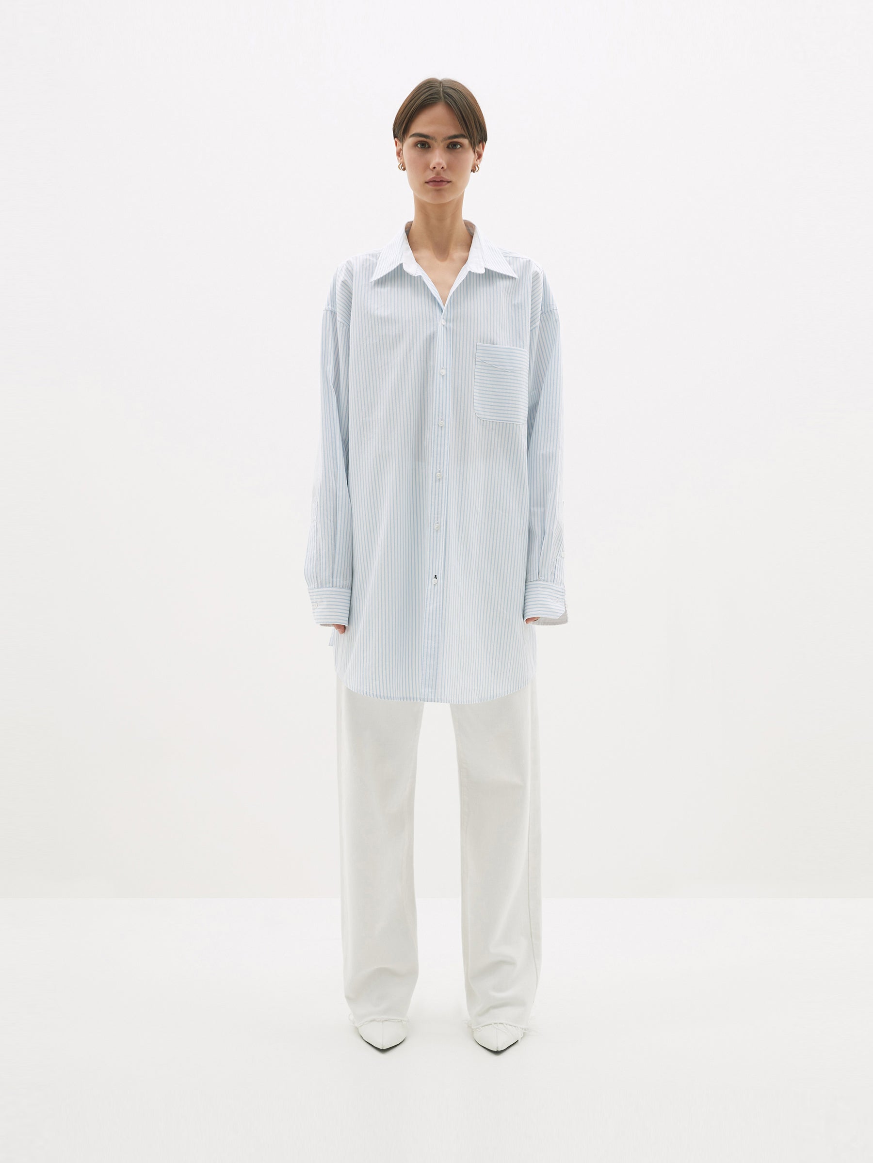 tumble wash stripe shirt dress